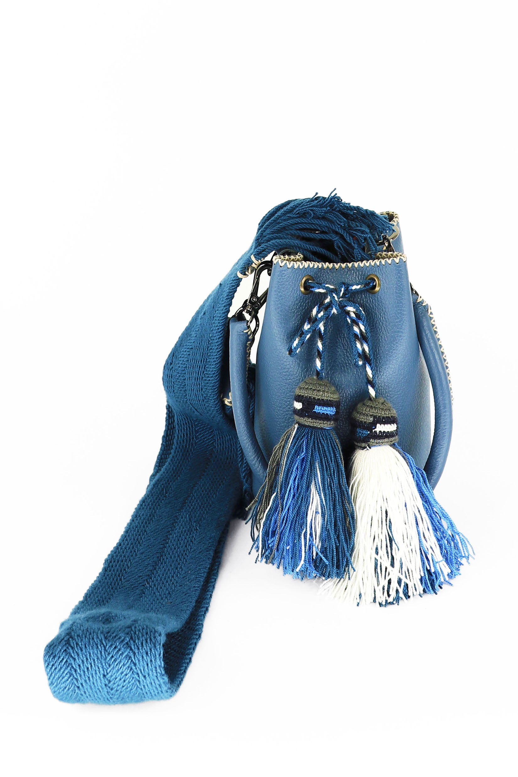 APÜNÜ BUCKET BAG X-SMALL / TEAL BLUE - TAUPE #360019