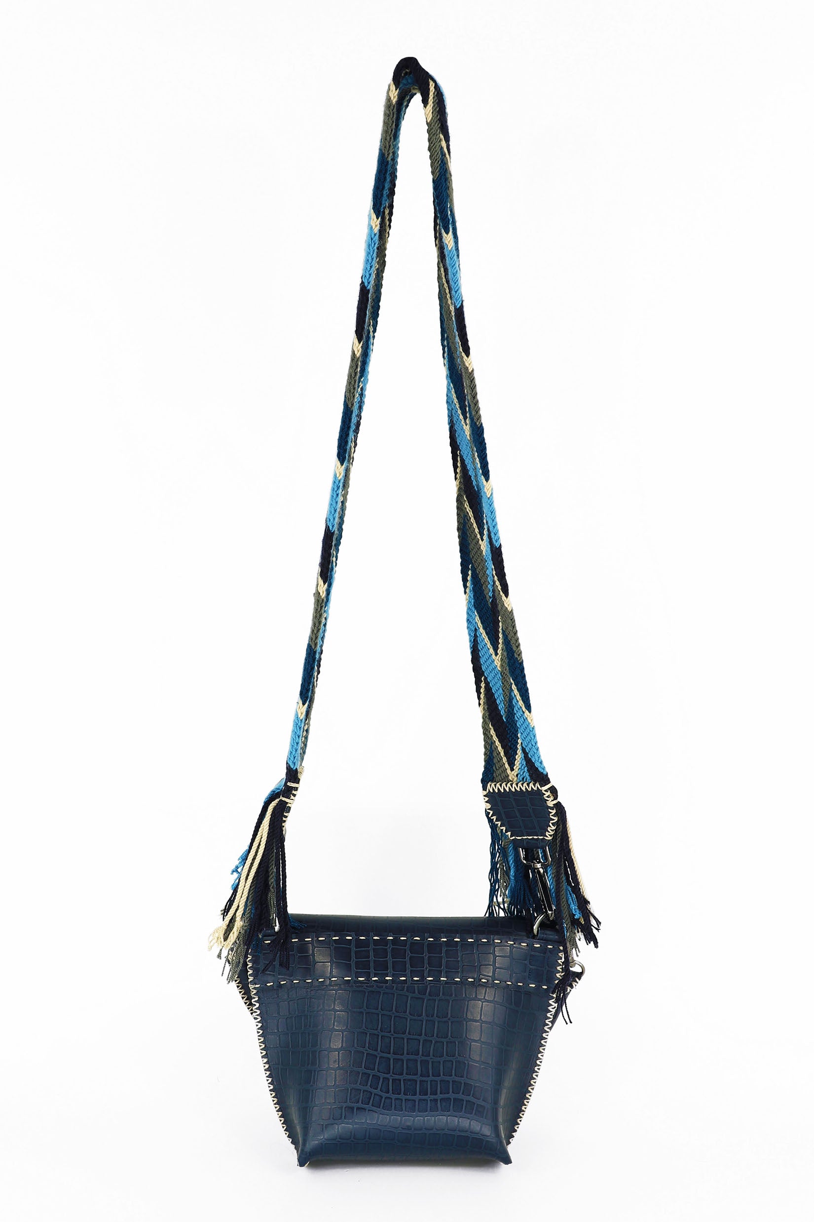 PIAMA TOTE BAG X-SMALL / CROCO NAVY - NAVY  #340016