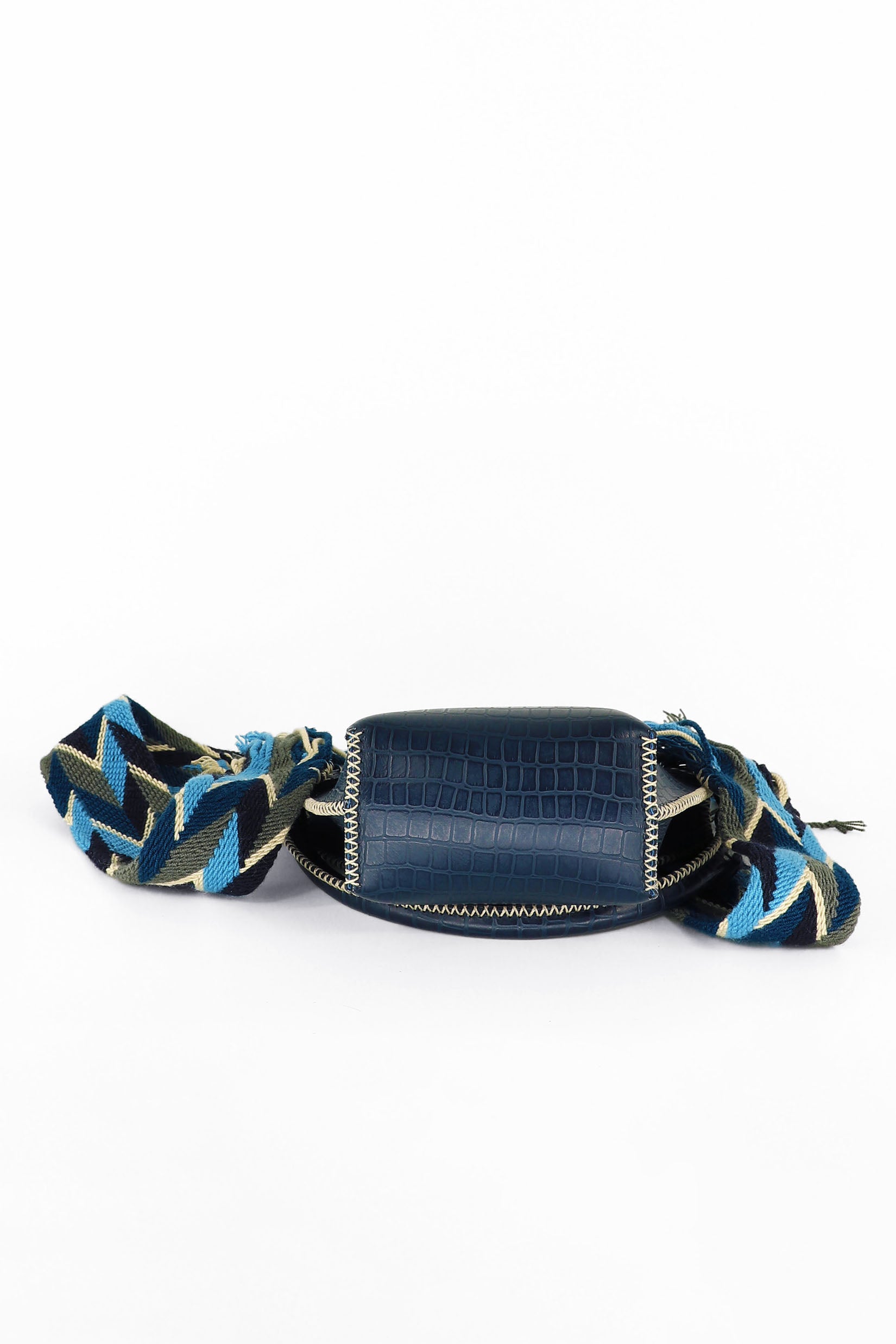 PIAMA TOTE BAG X-SMALL / CROCO NAVY - NAVY  #340016