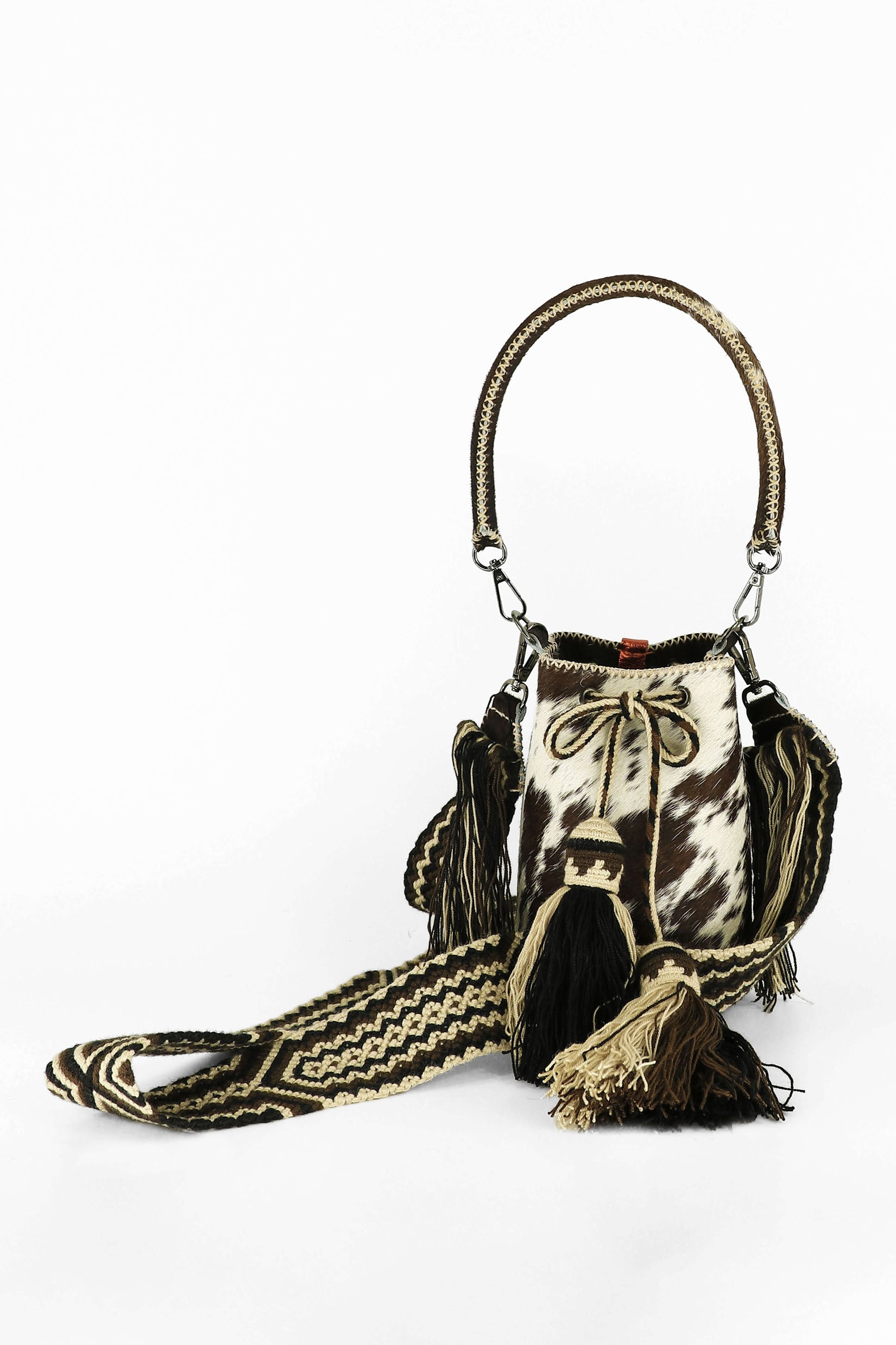 APÜNÜ BUCKET BAG X-SMALL FURRY / DRK BRW & WHI - DRK BRW #350021