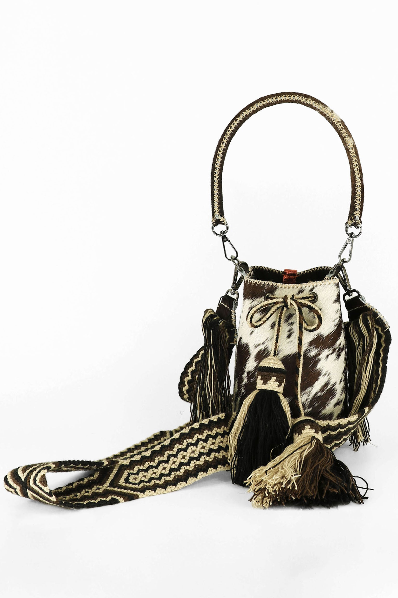 APÜNÜ BUCKET BAG X-SMALL FURRY / DRK BRW & WHI - DRK BRW #350021