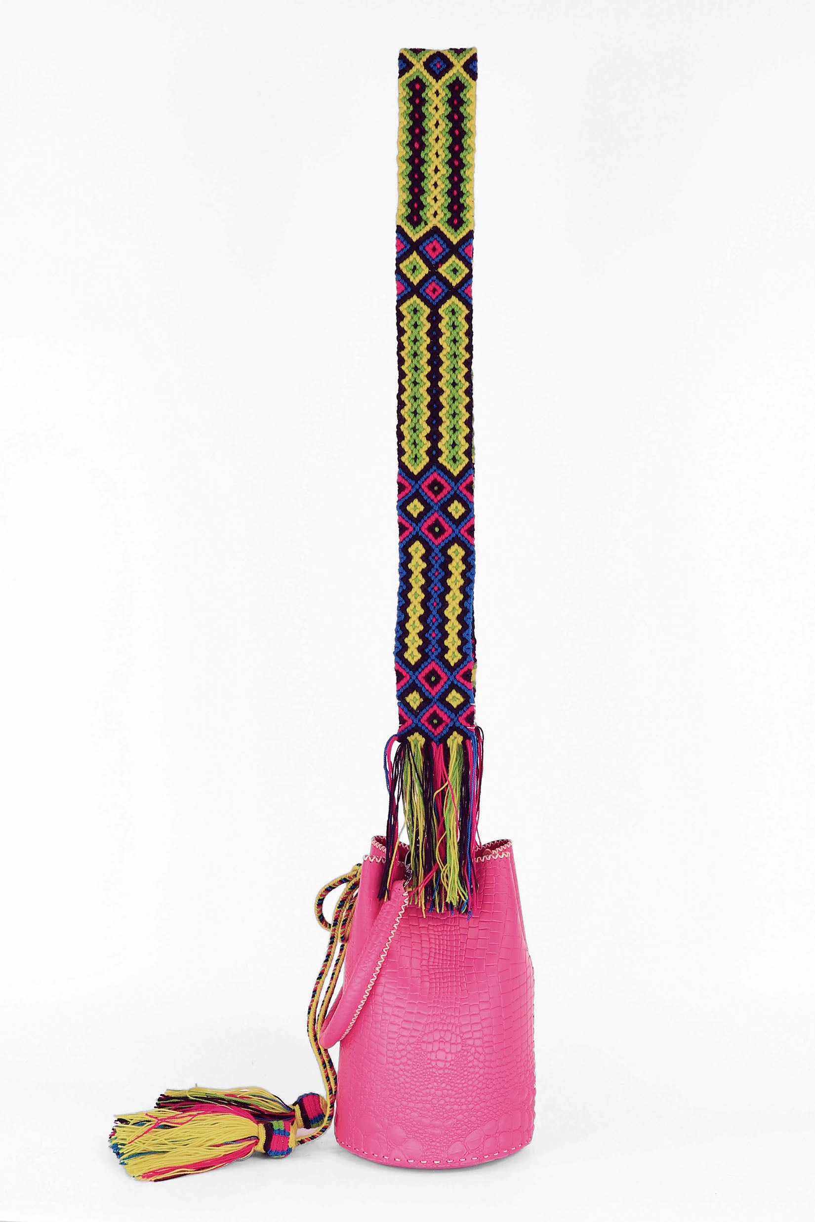 APÜNÜ BUCKET BAG X-SMALL / FUCHSIA CROCO - FUCHSIA  #360006