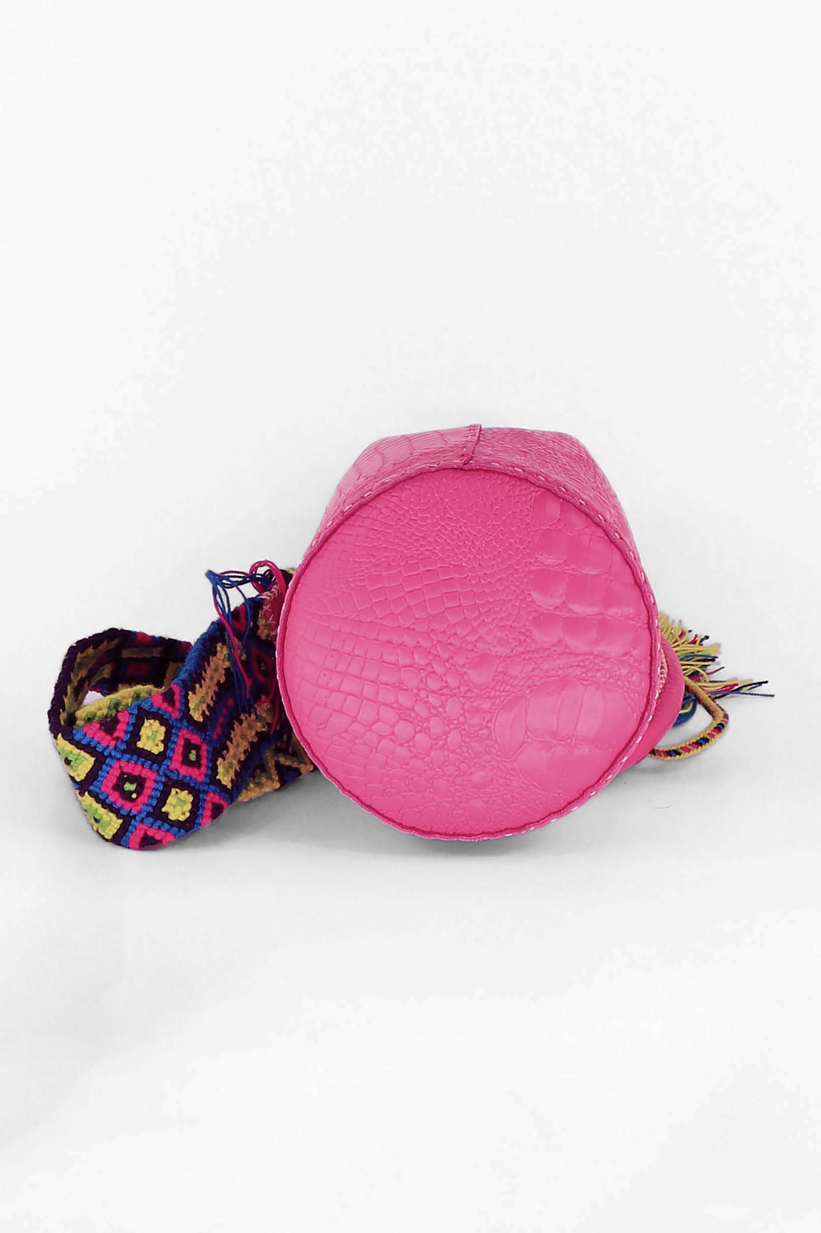 APÜNÜ BUCKET BAG X-SMALL / FUCHSIA CROCO - FUCHSIA  #360006