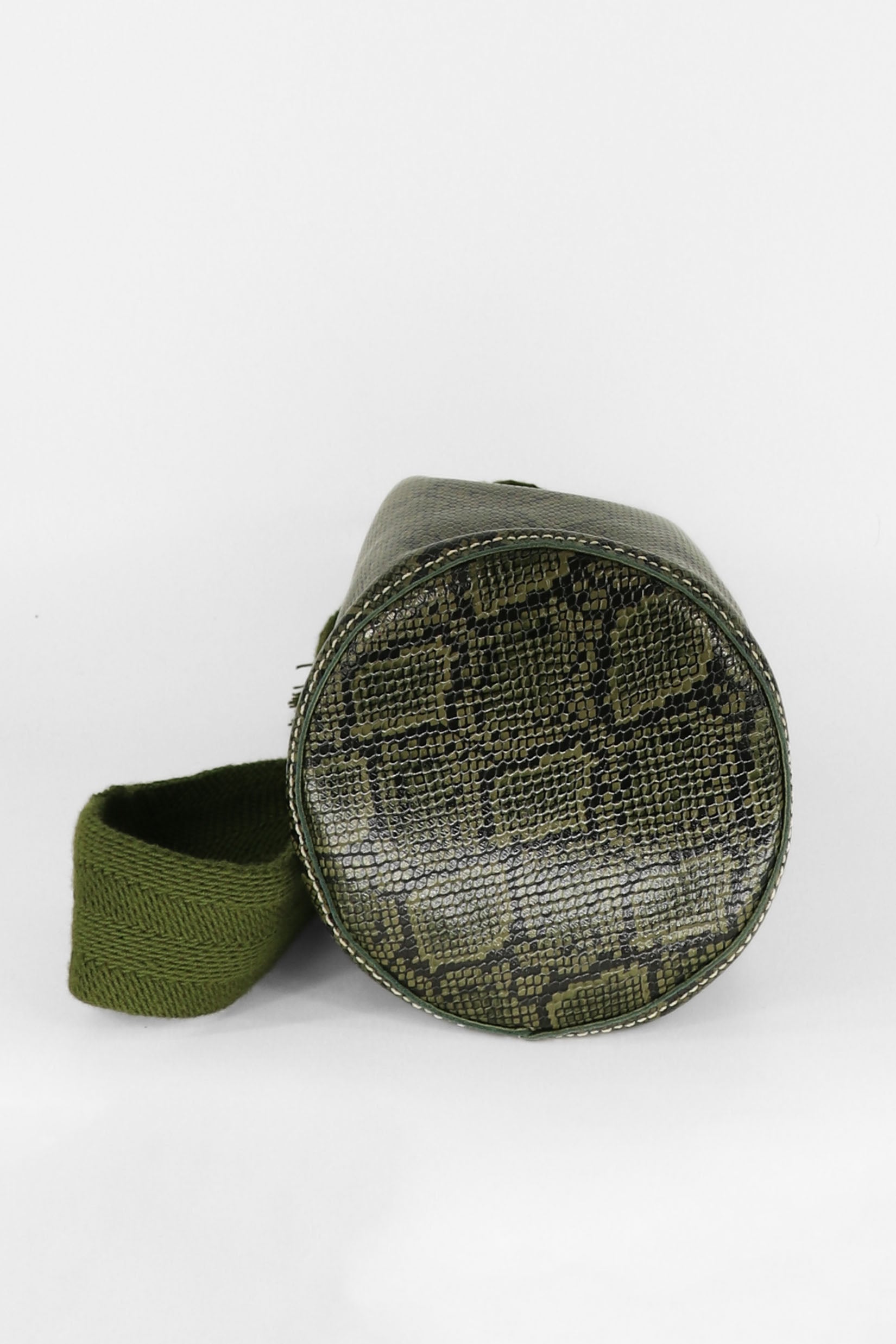 APÜNÜ BUCKET BAG LARGE / PYTHON OLIVE - OLIVE #110048
