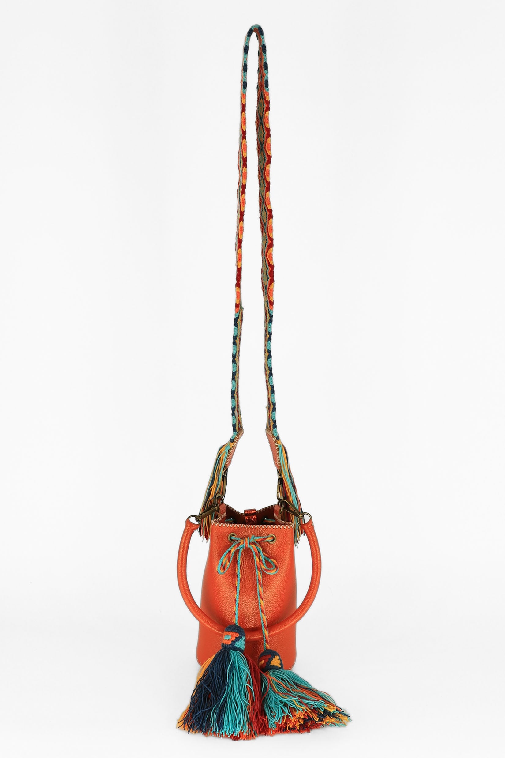 APÜNÜ BUCKET BAG X-SMALL CROCO / ORANGE - ORANGE #360021