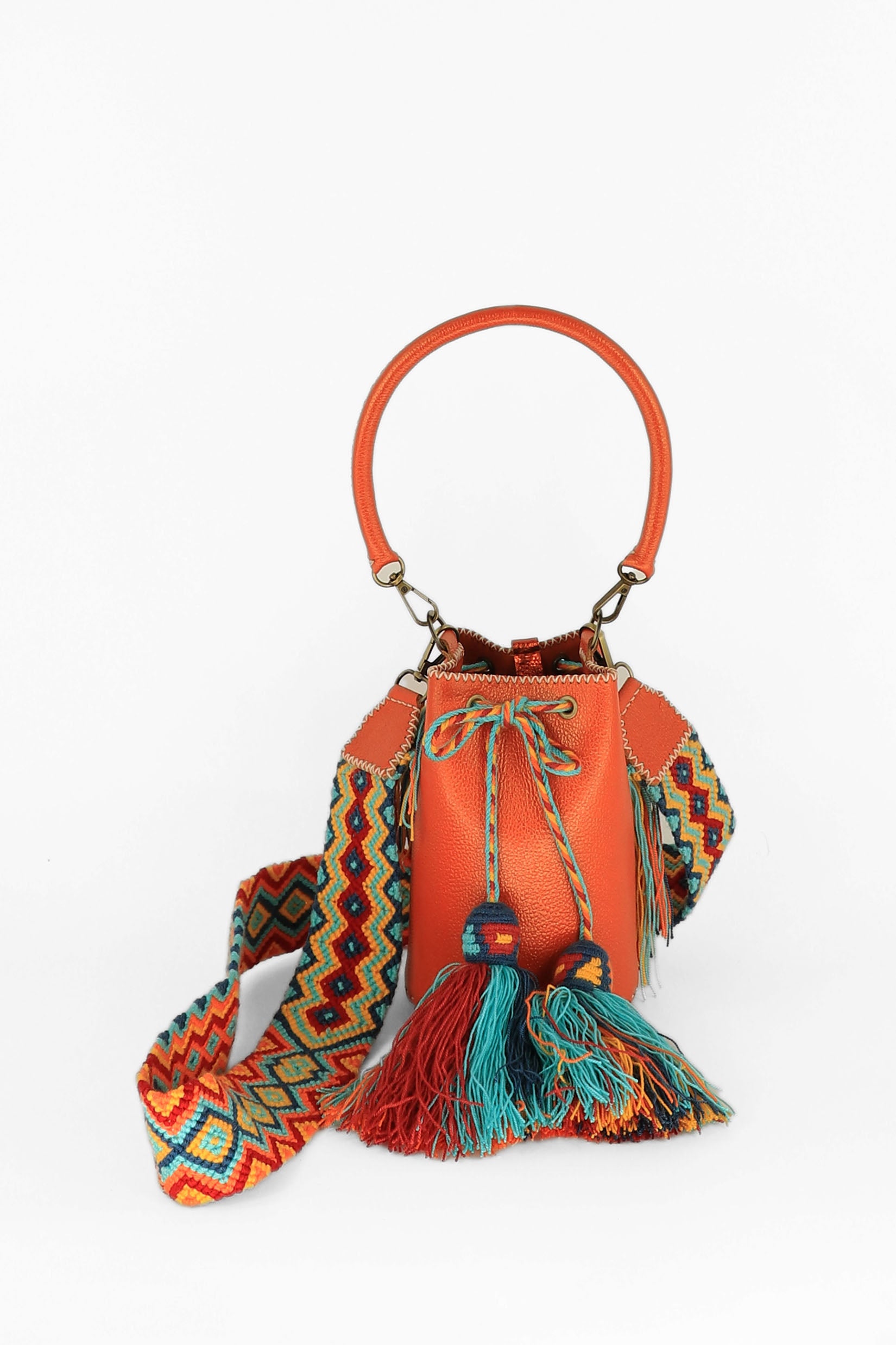 APÜNÜ BUCKET BAG X-SMALL CROCO / ORANGE - ORANGE #360021