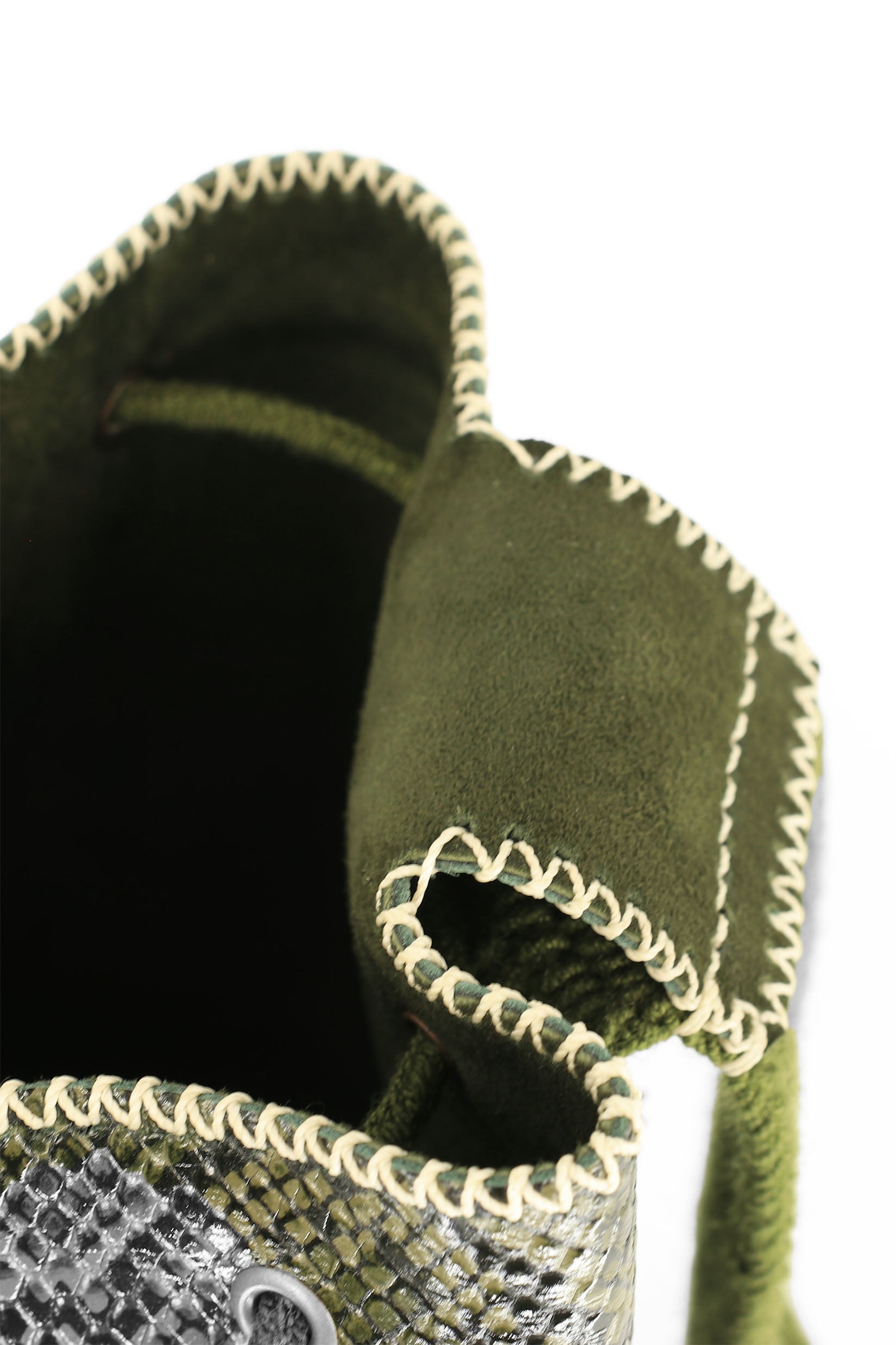 APÜNÜ BUCKET BAG LARGE / PYTHON OLIVE - OLIVE #110048