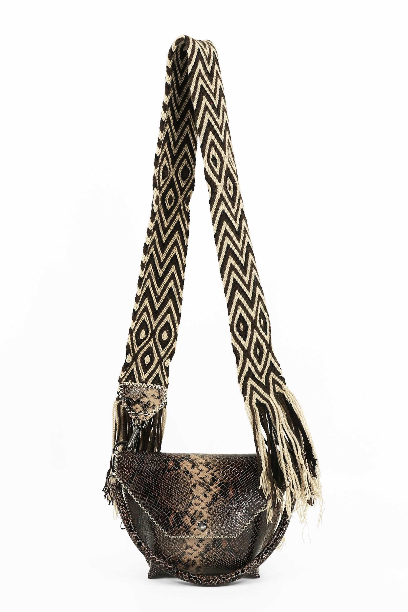 PIAMA TOTE BAG X-SMALL / PYTHON DRK BRW - BEIGE #340019