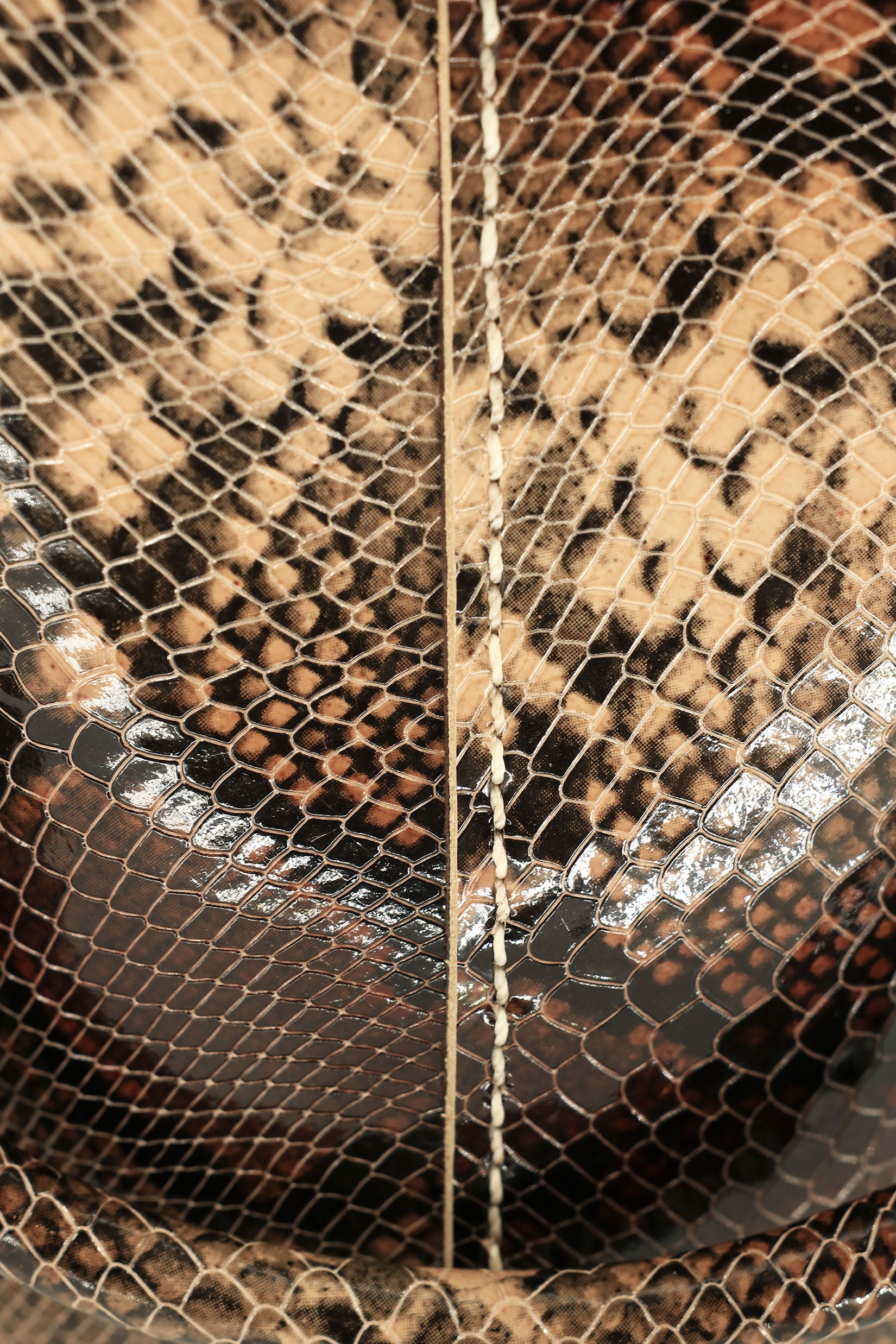 APÜNÜ BUCKET BAG X-SMALL / PYTHON DRK BRW - BEIGE #360023
