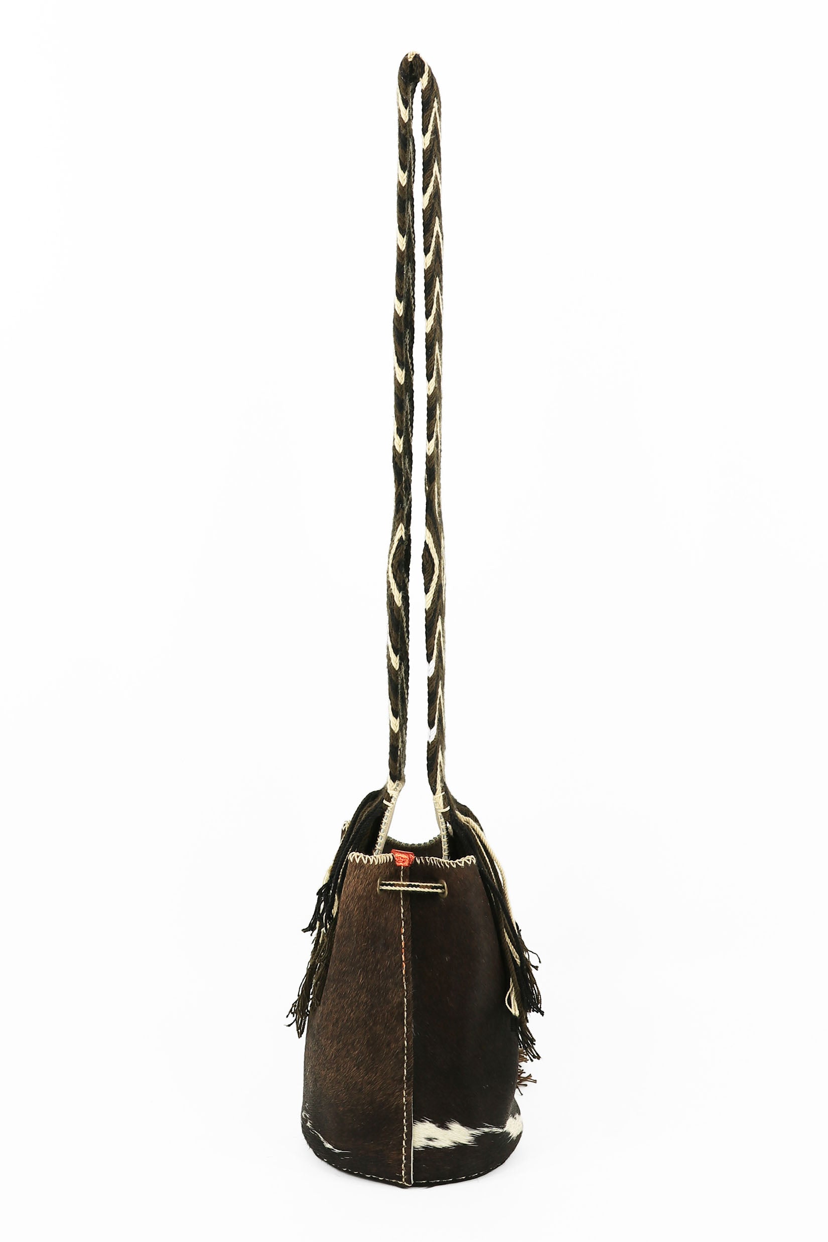 APÜNÜ BUCKET BAG SMALL FURRY / DRK BRW&WHI - BEIGE #130023