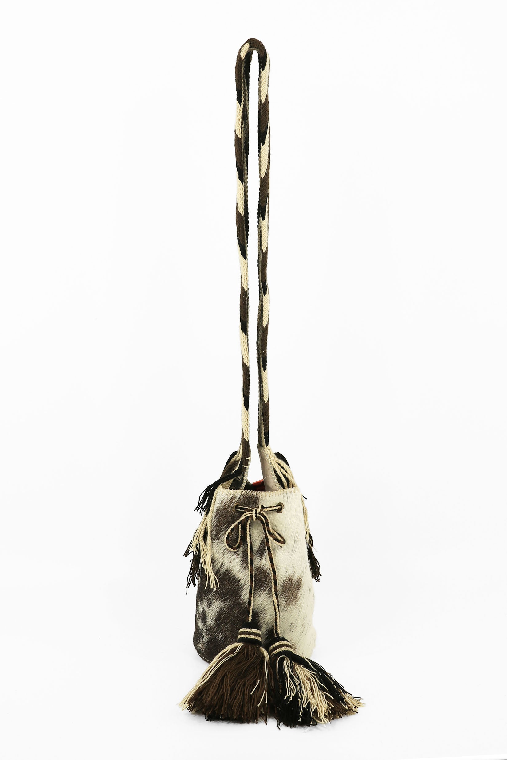 APÜNÜ BUCKET BAG SMALL FURRY / WHI&DRK BRW - BEIGE #130024