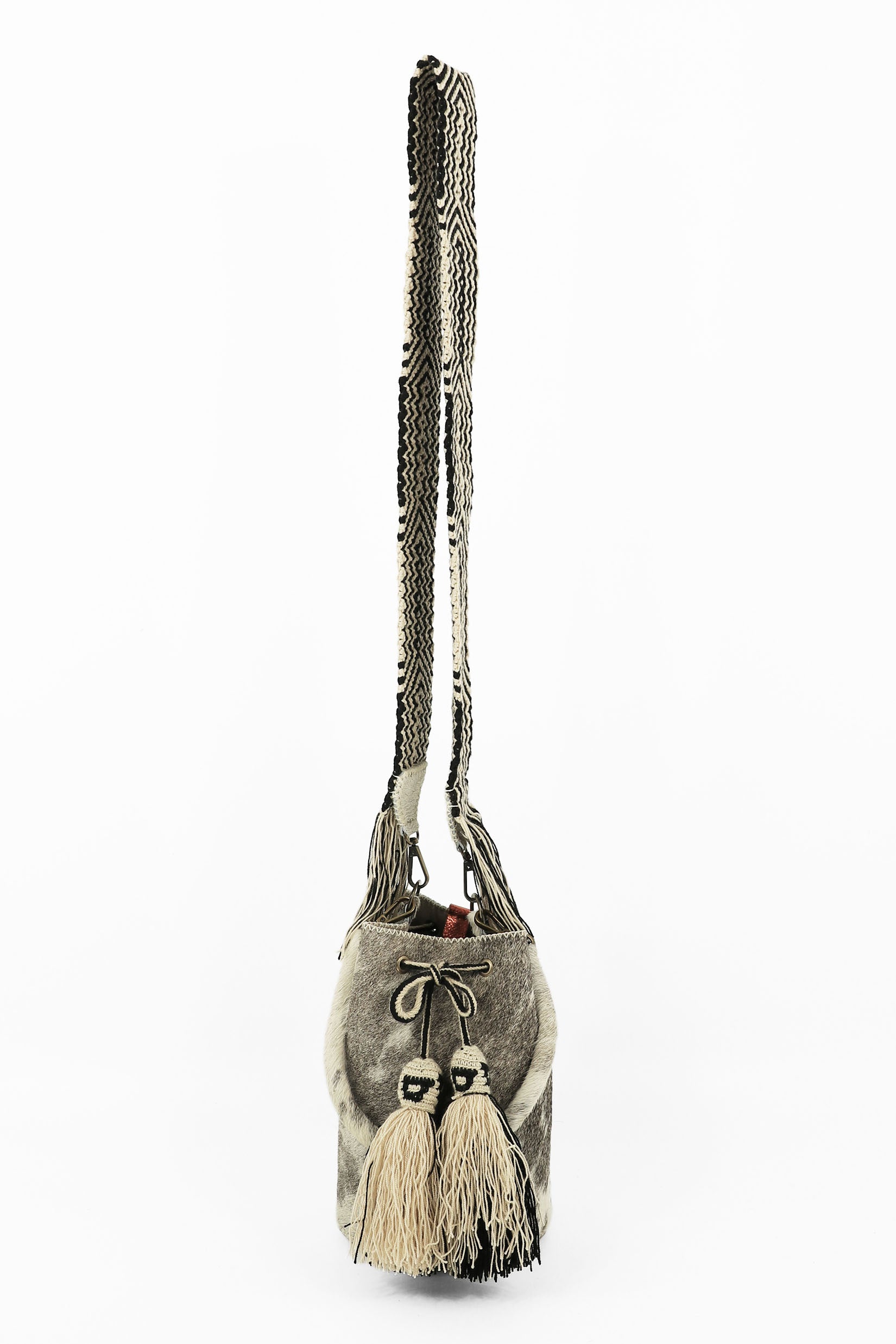 APÜNÜ BUCKET BAG SMALL FURRY / TAUPE&WHI - BEIGE #130022