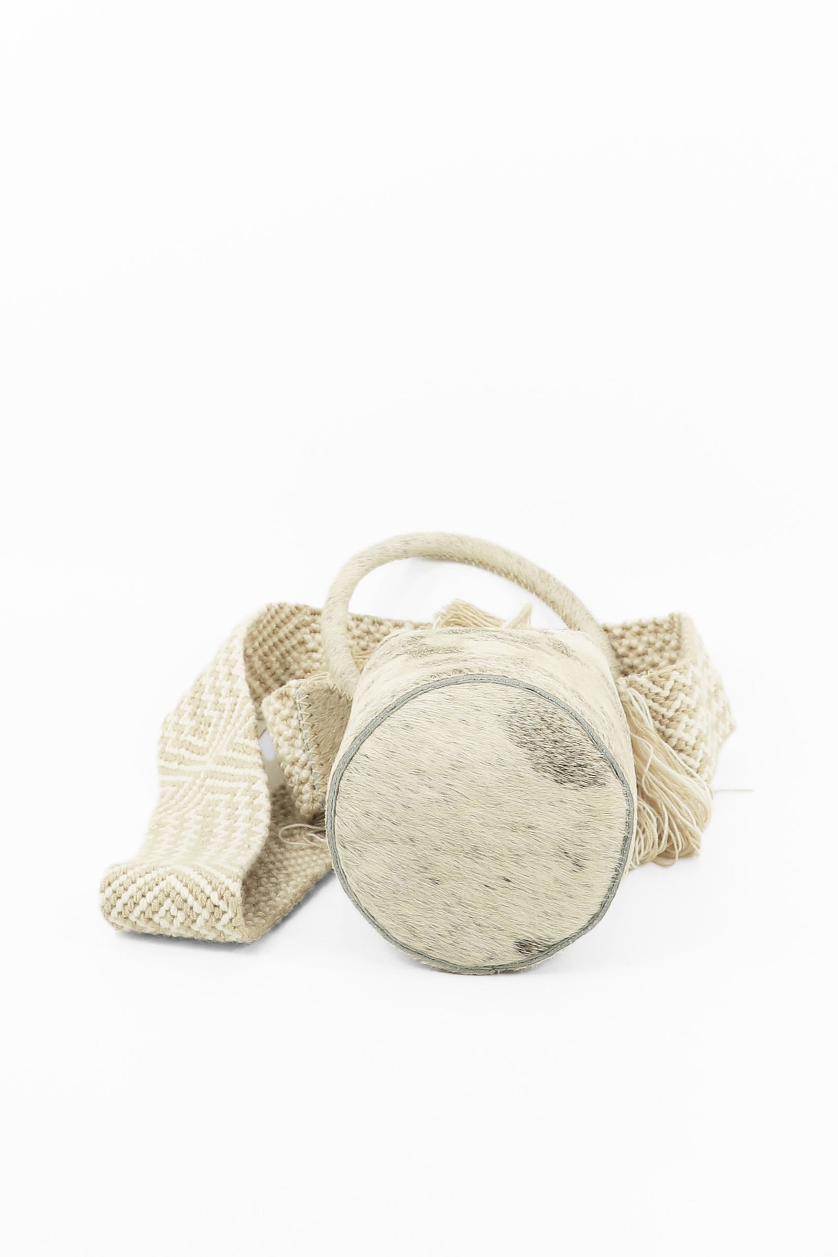 APÜNÜ BUCKET BAG X-SMALL FURRY / TAUPE & WHI - BEIGE #350023
