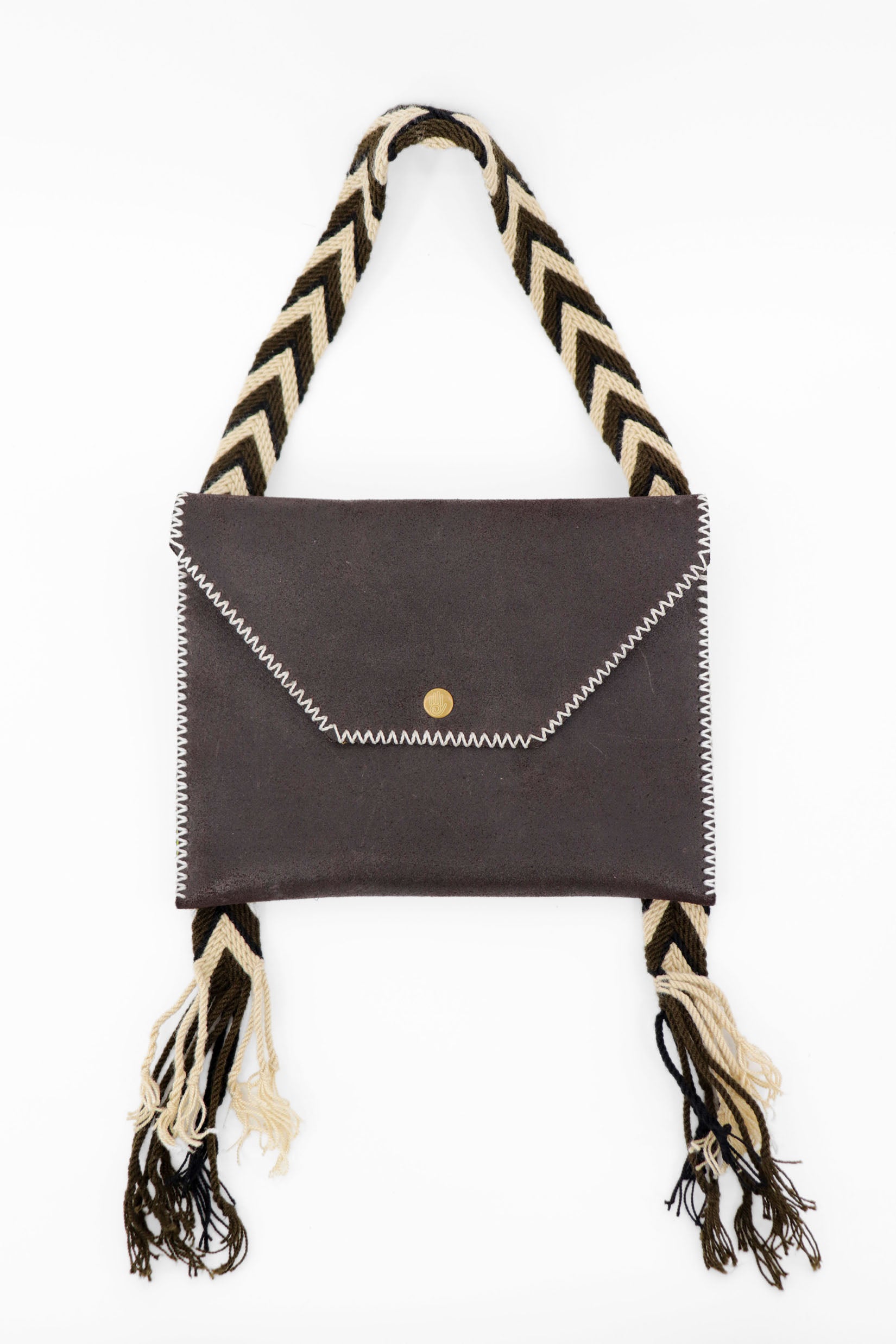 PIAMA TOTE BAG FLAT X-SMALL / DRK BRW - APPLE GREEN #300013