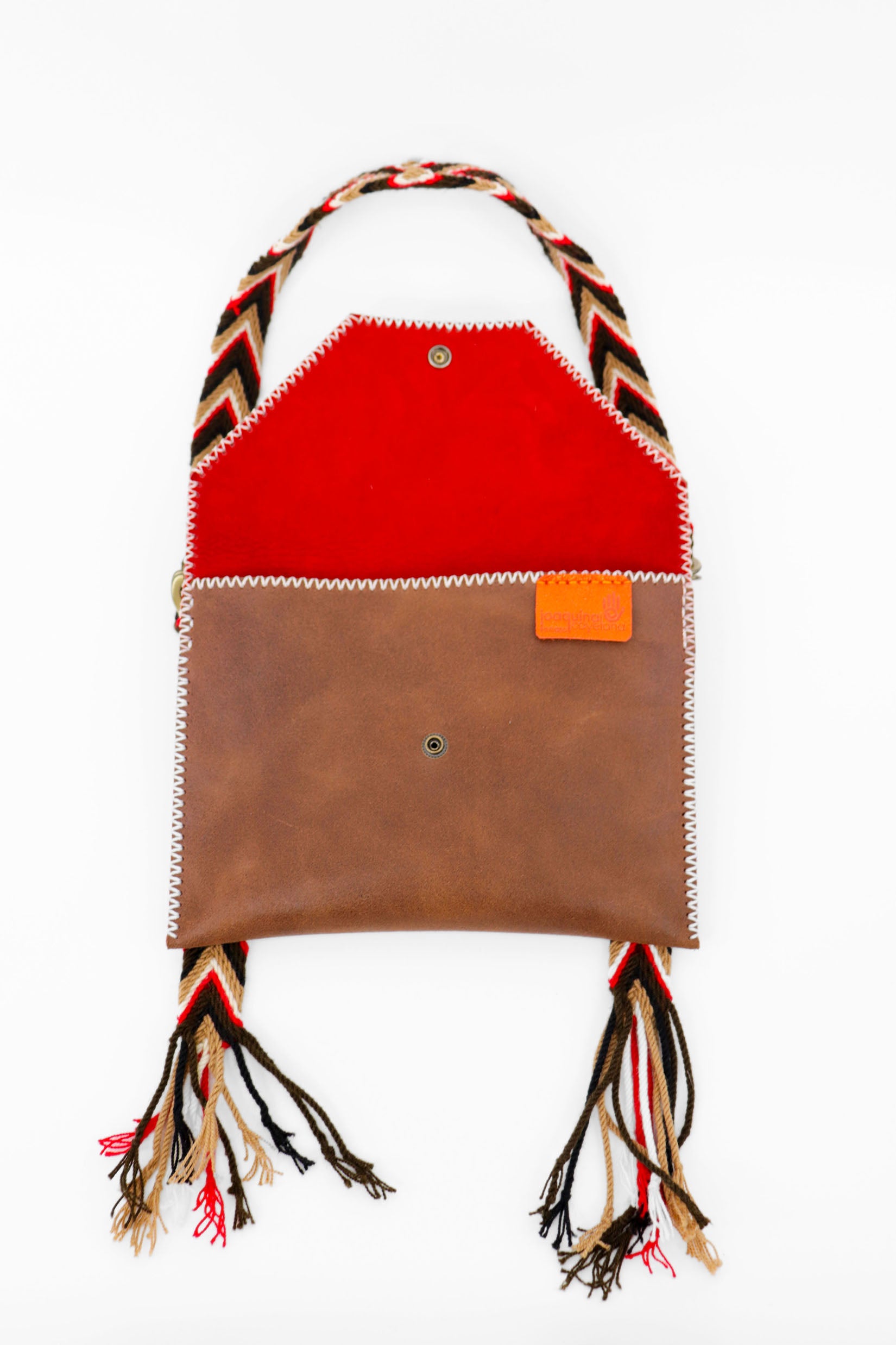 PIAMA TOTE BAG FLAT X-SMALL / BRW - RED #300011