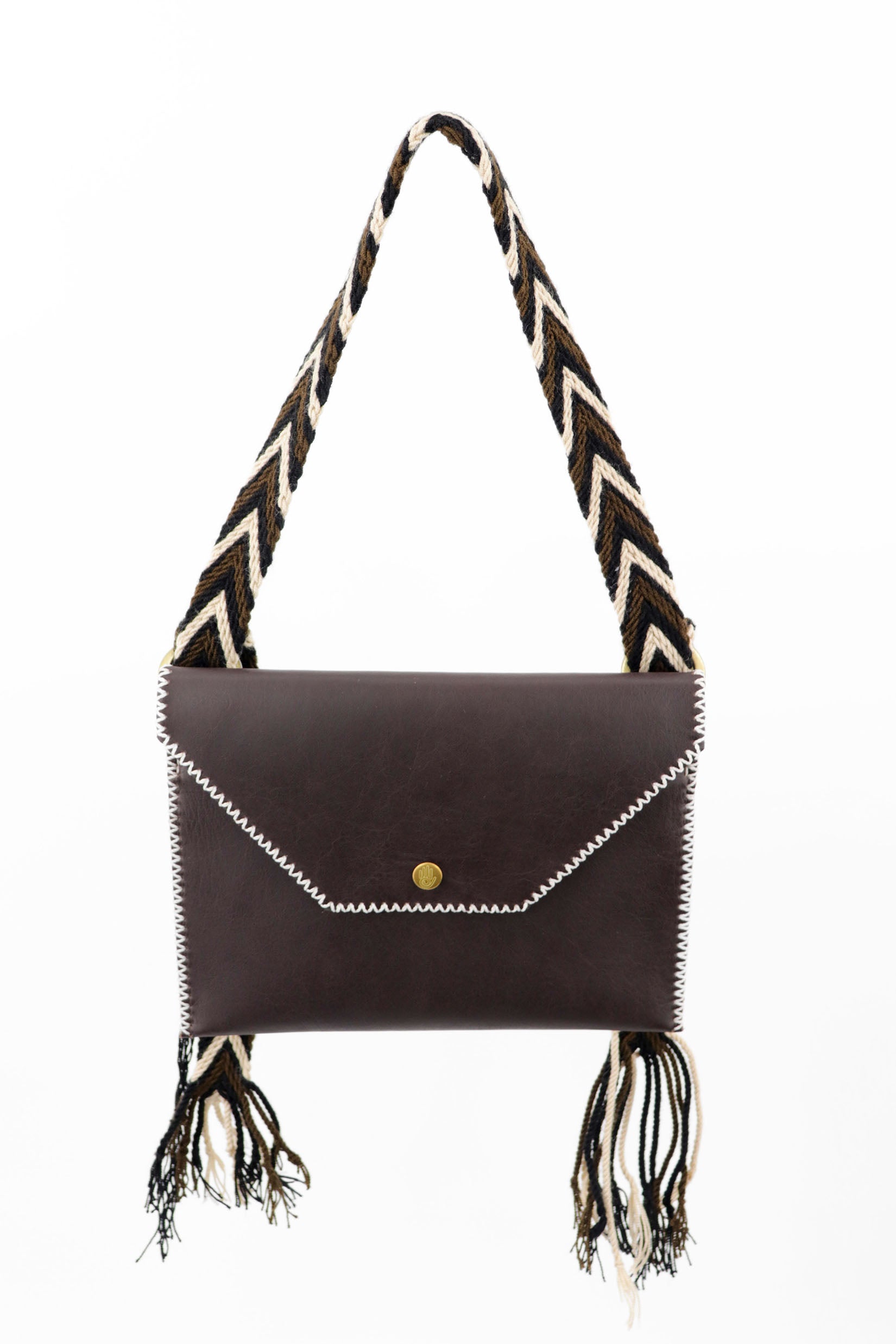 PIAMA TOTE BAG FLAT X-SMALL / DRK BRW - LIGHT BEIGE #300012