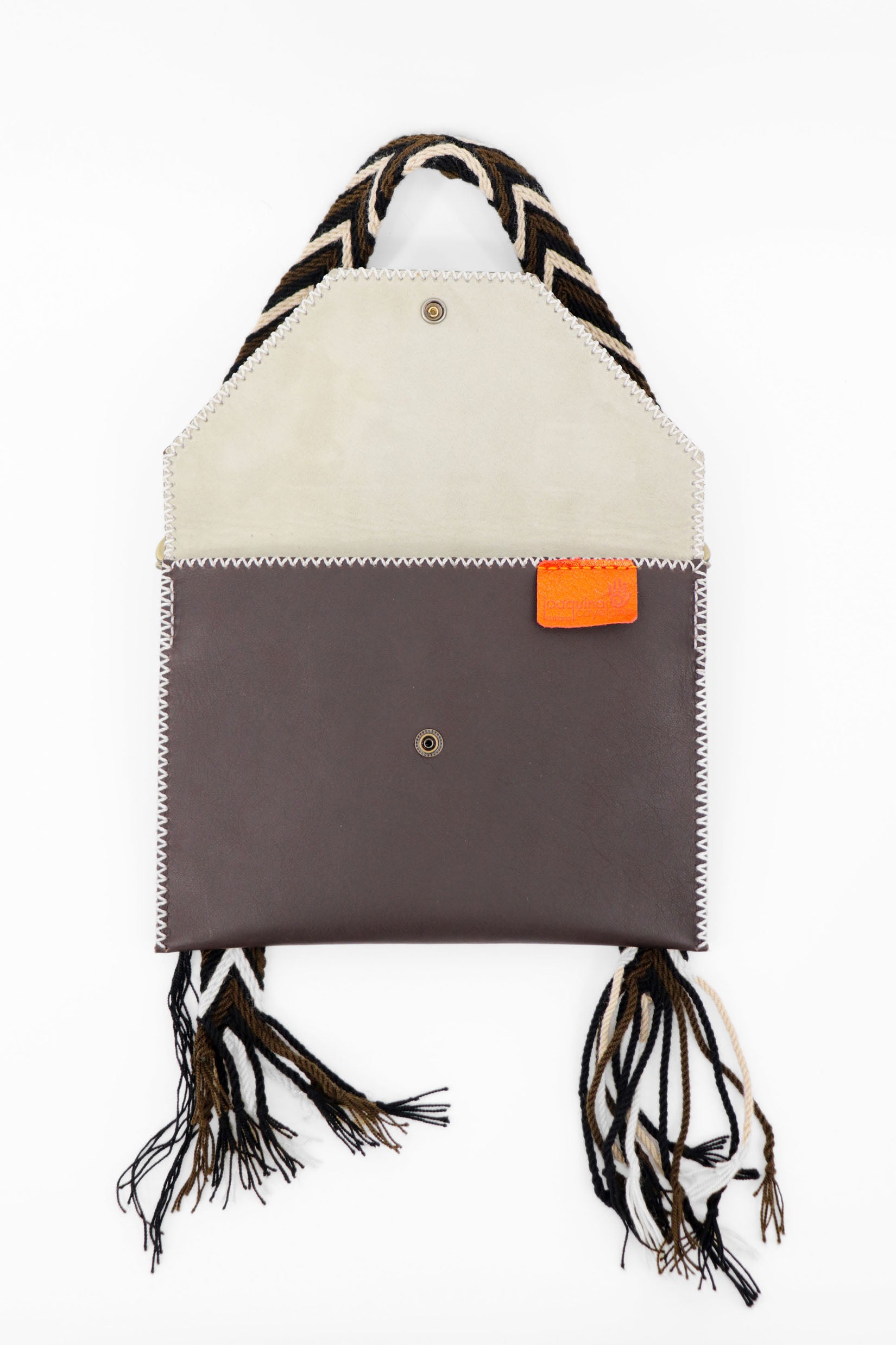 PIAMA TOTE BAG FLAT X-SMALL / DRK BRW - LIGHT BEIGE #300012