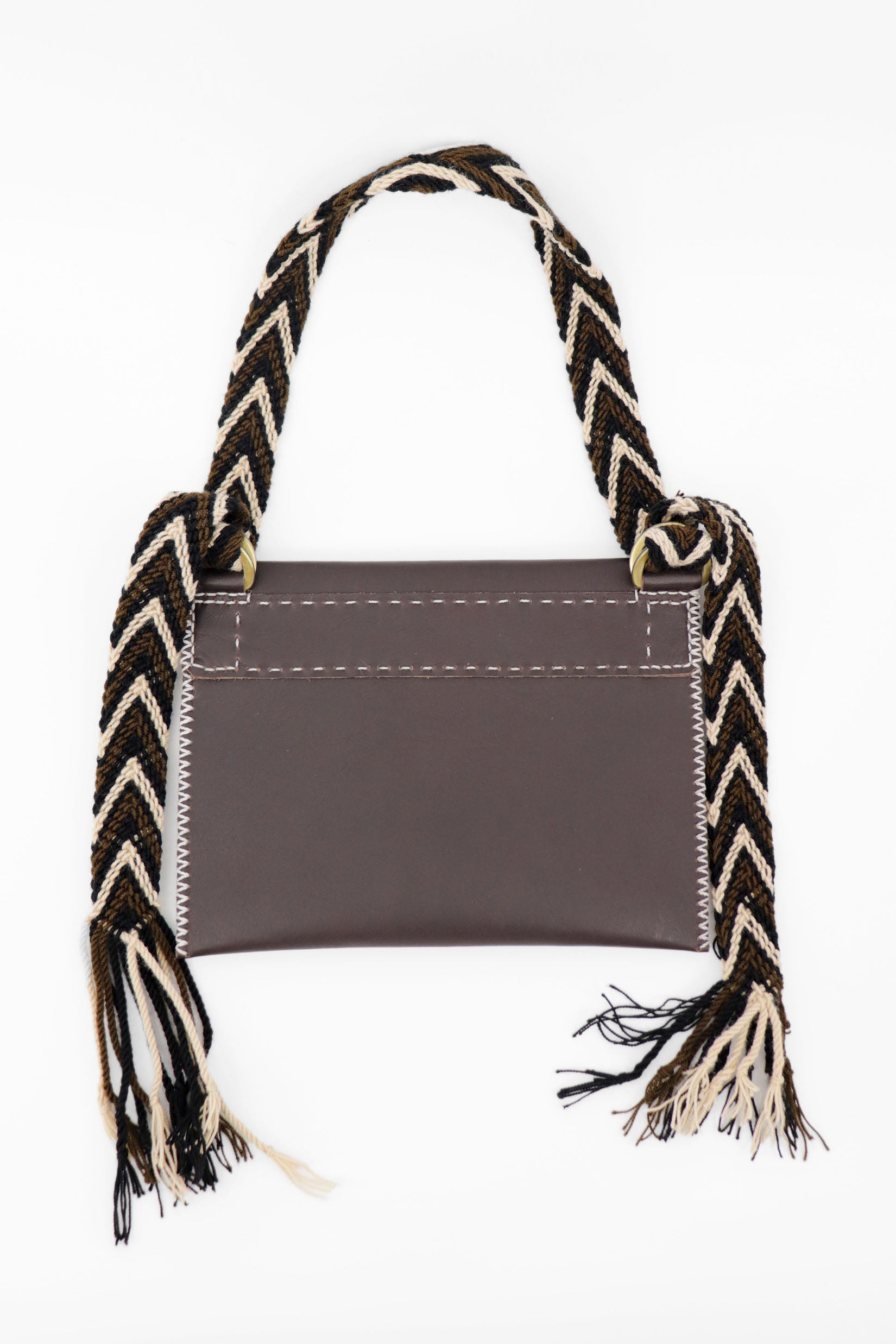 PIAMA TOTE BAG FLAT X-SMALL / DRK BRW - LIGHT BEIGE #300012