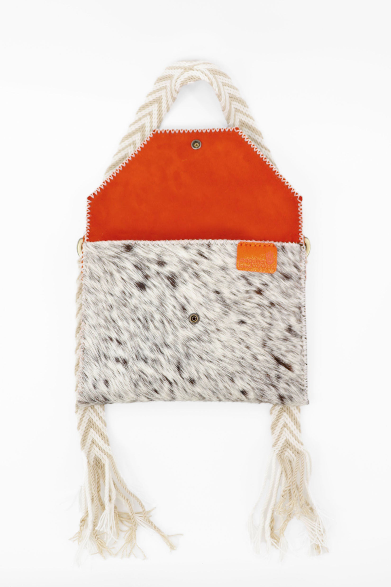 PIAMA TOTE BAG FLAT X-SMALL FURRY / WHI&CARM - ORANGE #320002