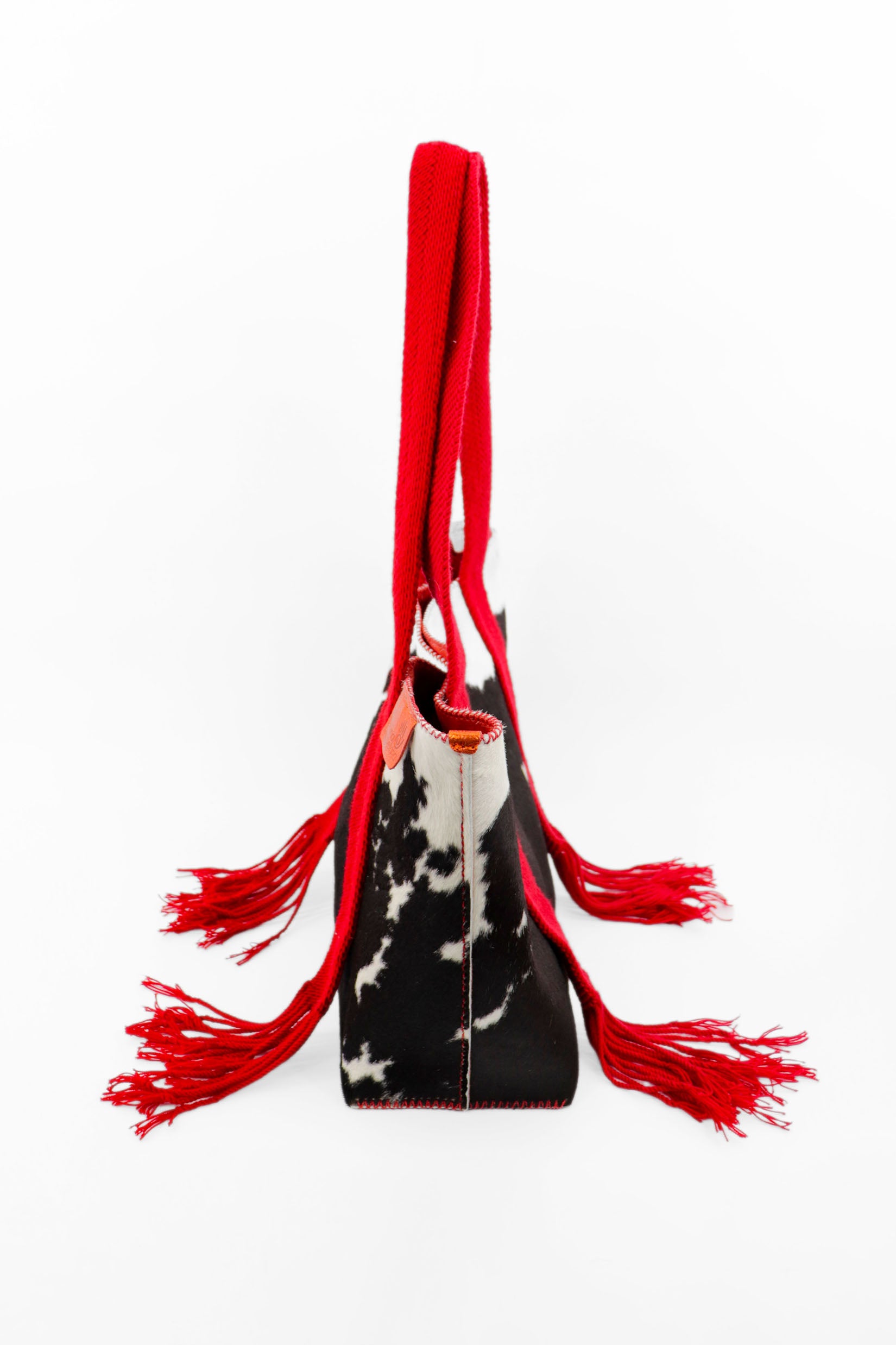 PIAMA TOTE BAG LARGE FURRY / BLK&WHI - RED #170002