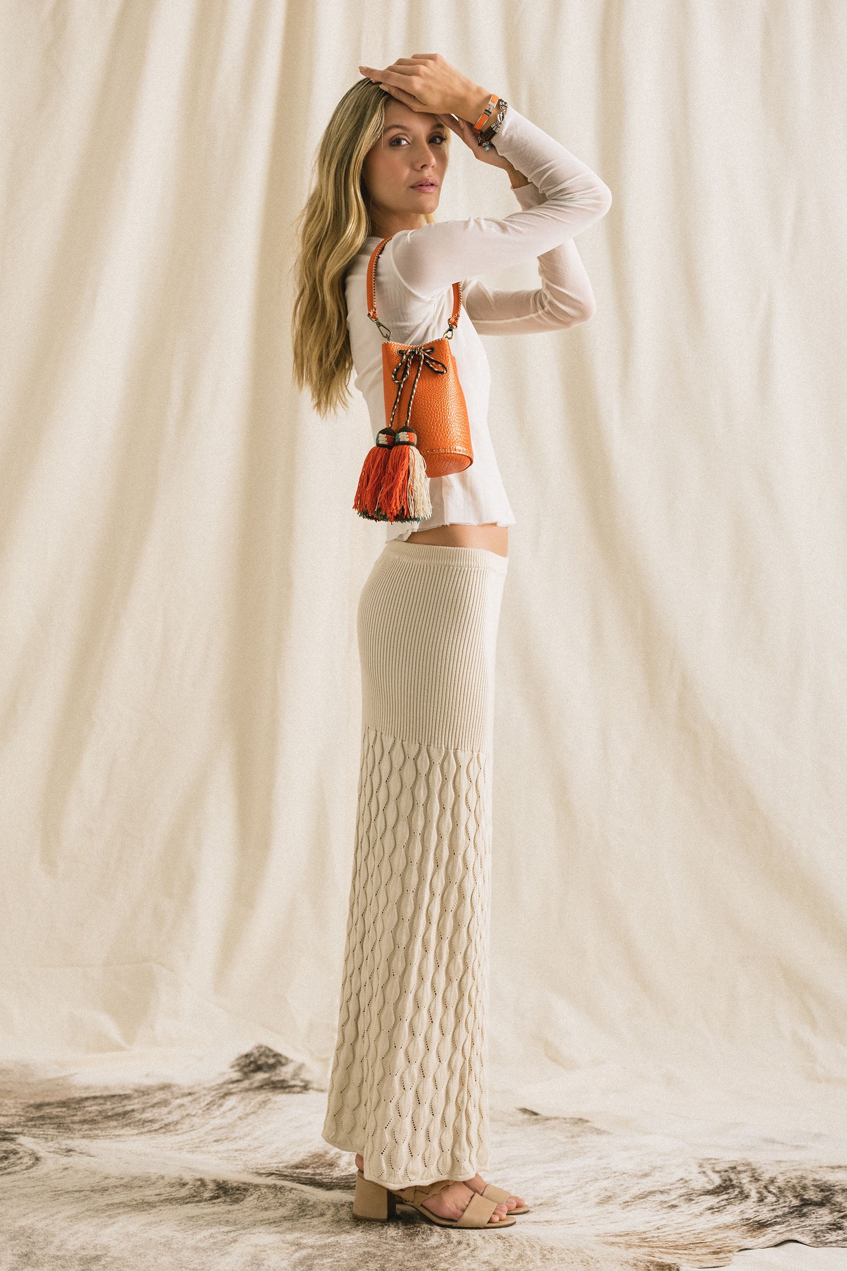 APÜNÜ BUCKET BAG X-SMALL CROCO / ORANGE - ORANGE #360013