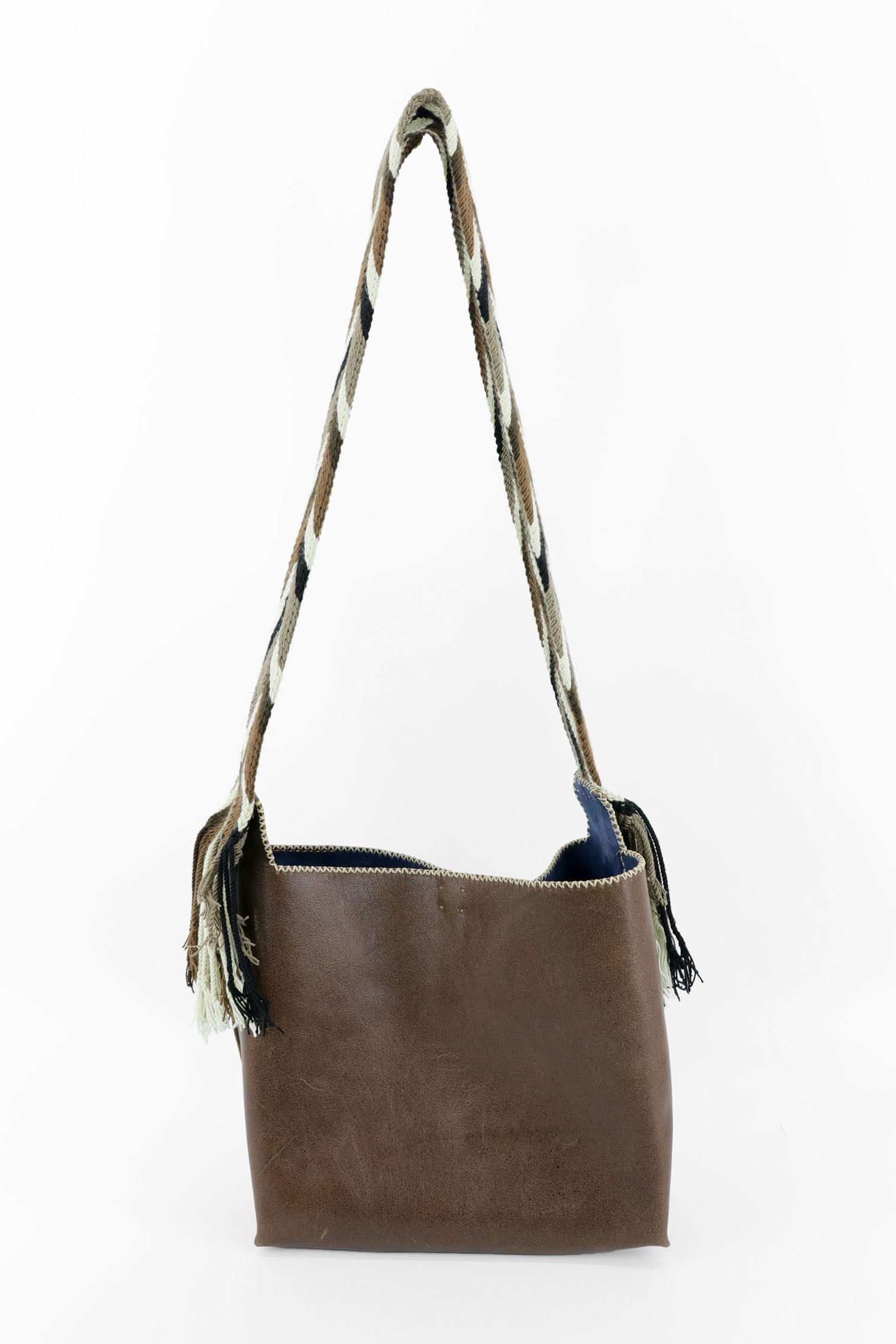 PIAMA TOTE BAG MEDIUM / DRK BRW - DARK TEAL BLUE #200017