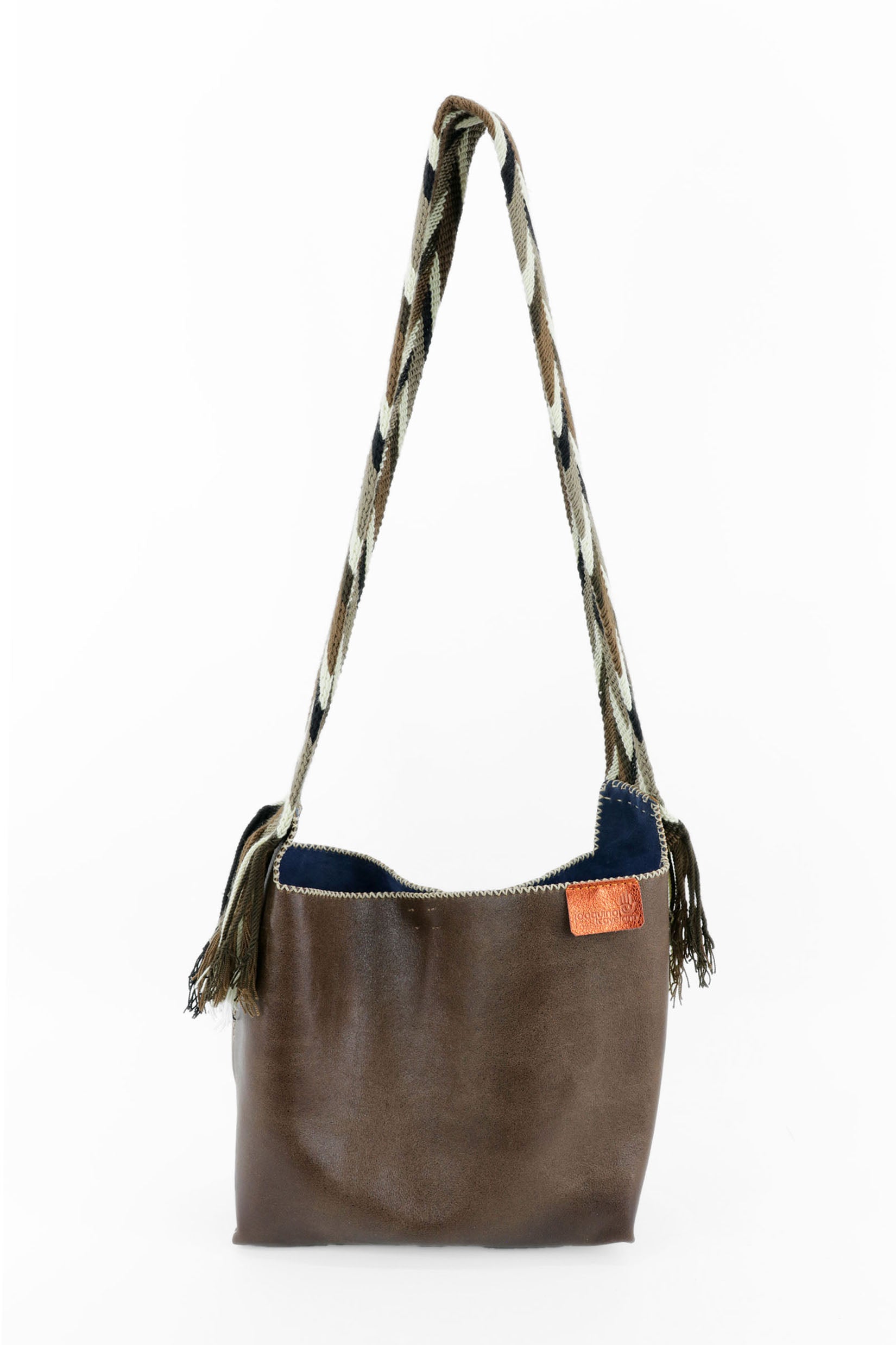 PIAMA TOTE BAG MEDIUM / DRK BRW - DARK TEAL BLUE #200017