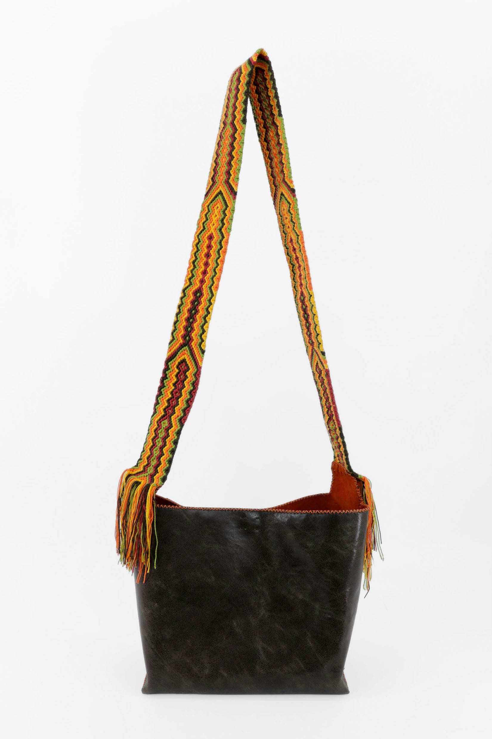 PIAMA TOTE BAG MEDIUM / DRK BRW - ORANGE #200007