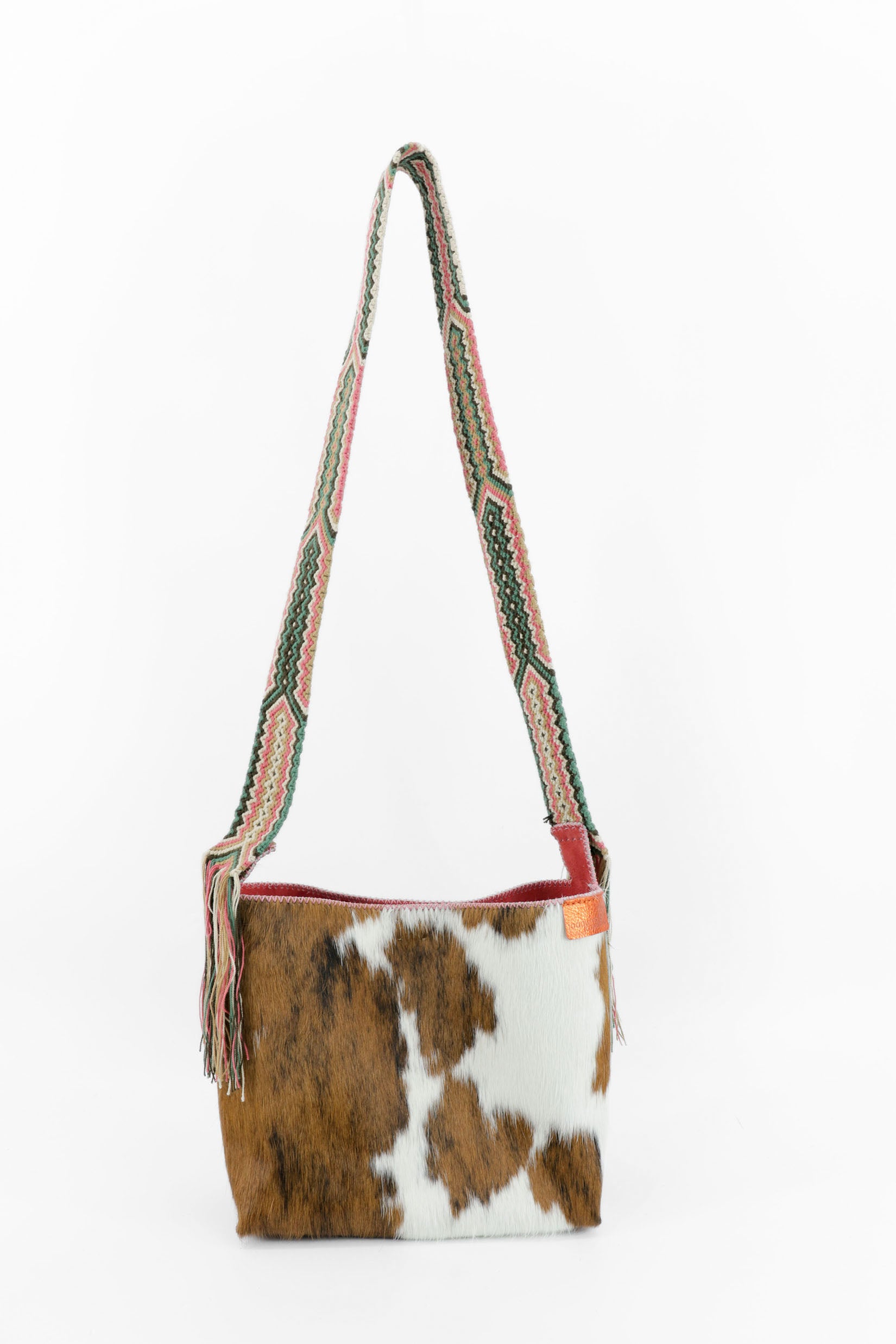 PIAMA TOTE BAG MEDIUM FURRY / BRW BLK&WH - DARK SALMON #210009