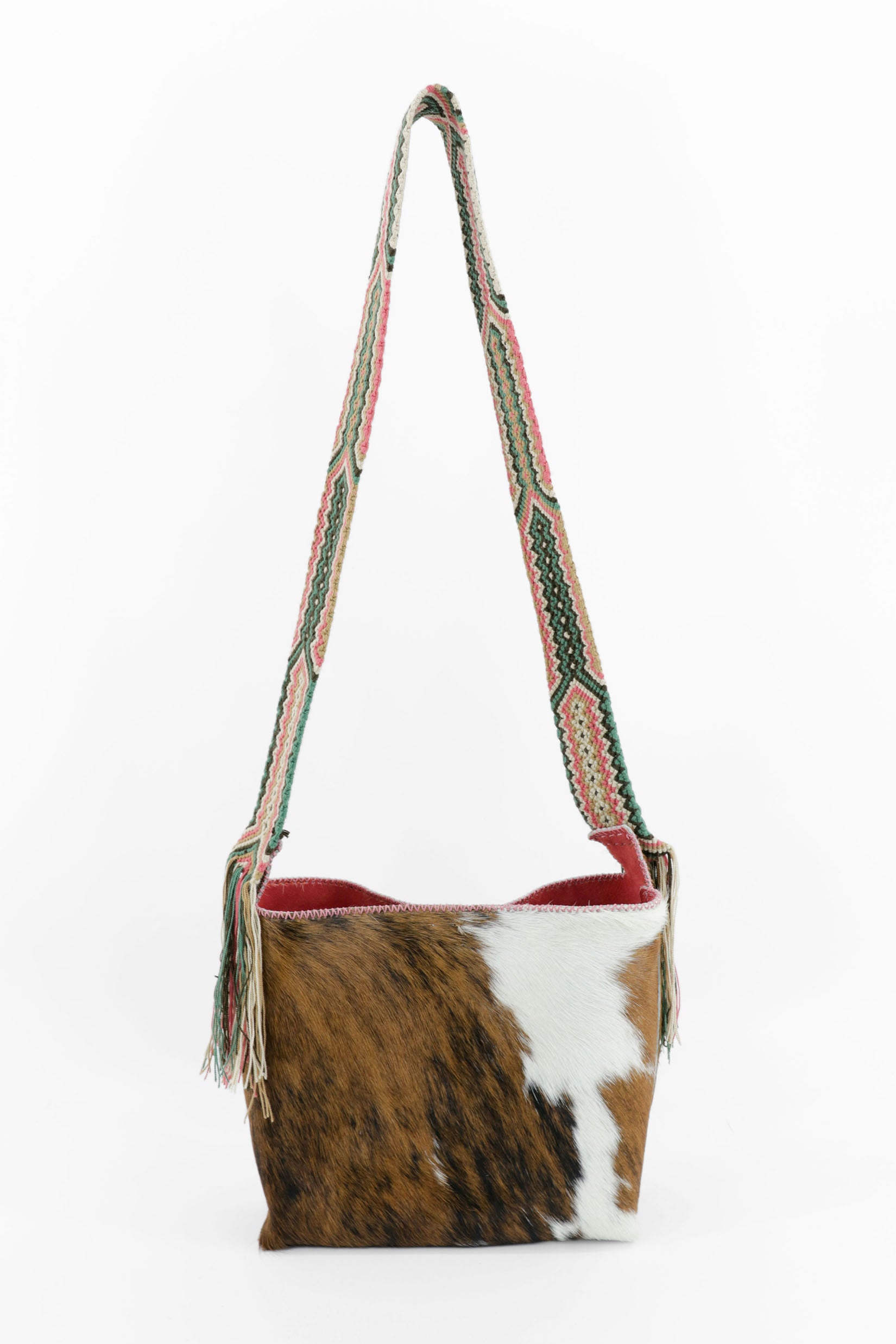 PIAMA TOTE BAG MEDIUM FURRY / BRW BLK&WH - DARK SALMON #210009