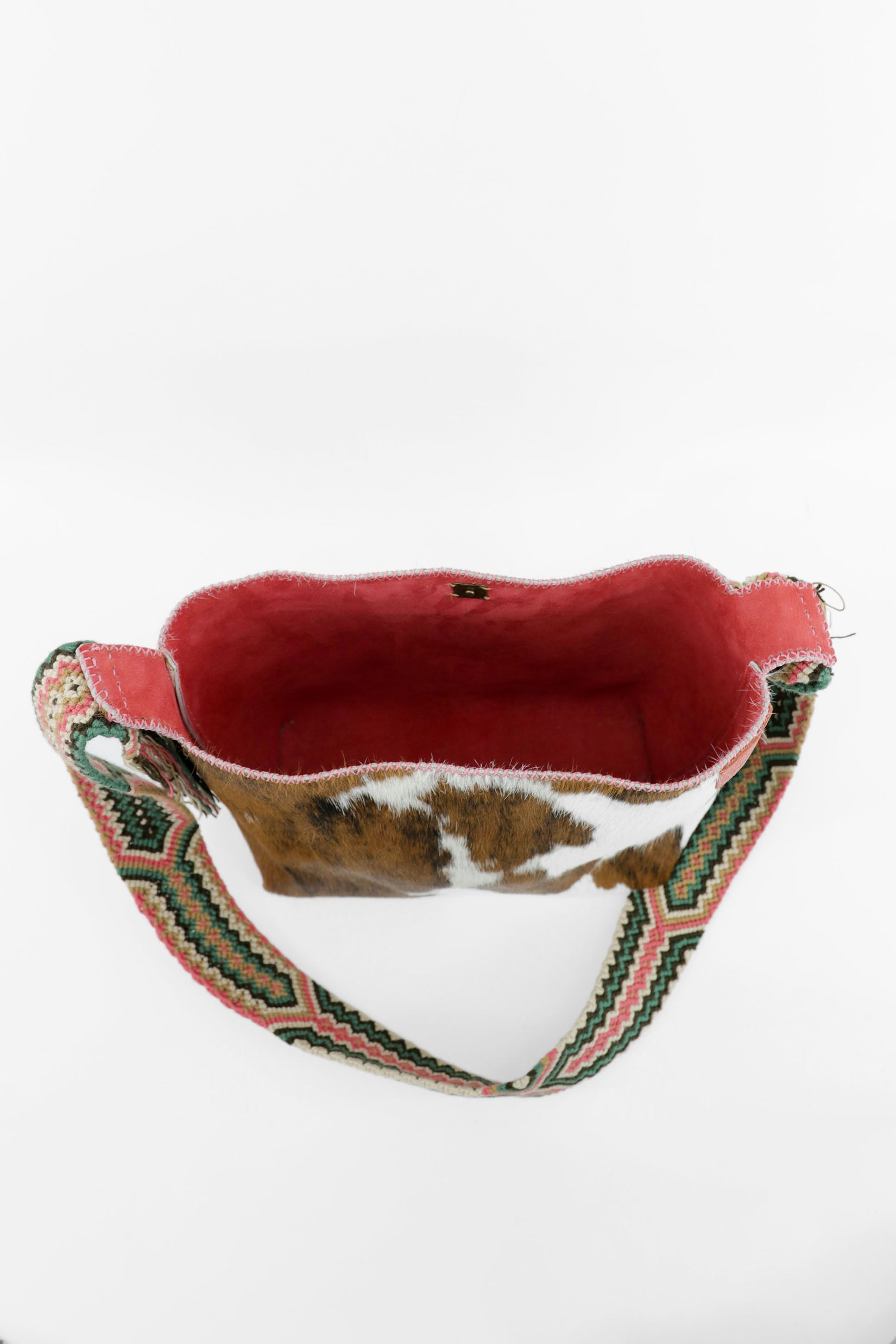 PIAMA TOTE BAG MEDIUM FURRY / BRW BLK&WH - DARK SALMON #210009