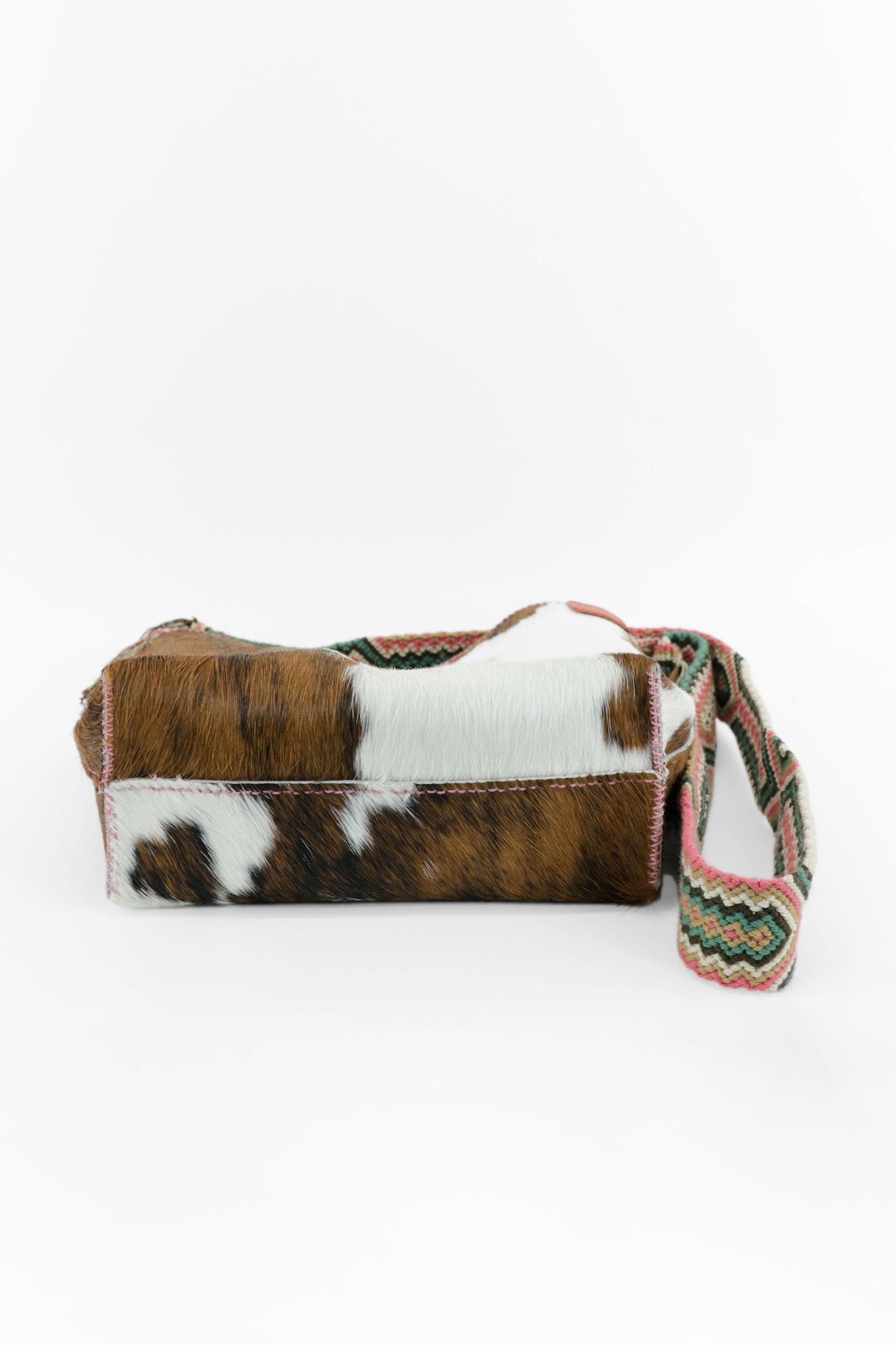 PIAMA TOTE BAG MEDIUM FURRY / BRW BLK&WH - DARK SALMON #210009