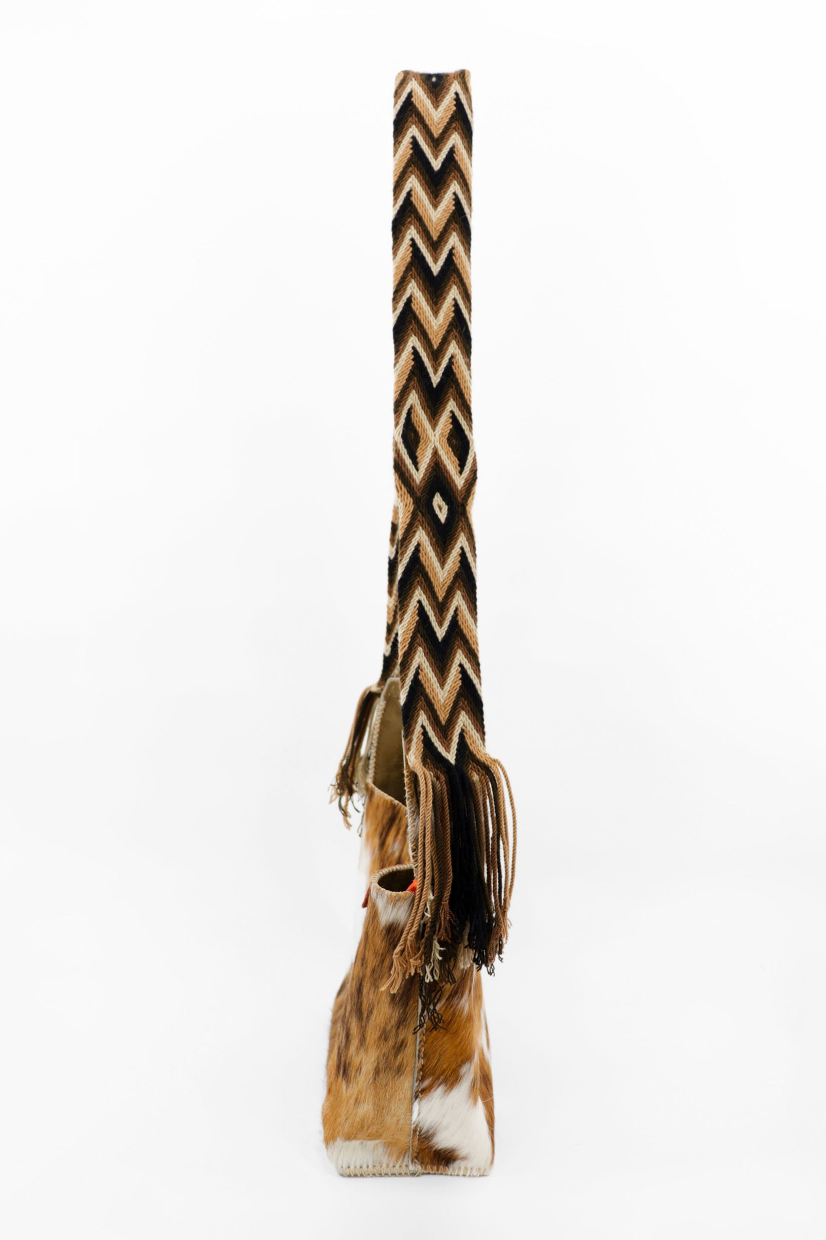 PIAMA TOTE BAG MEDIUM FURRY / BRW&WHI - MED BRW #210015