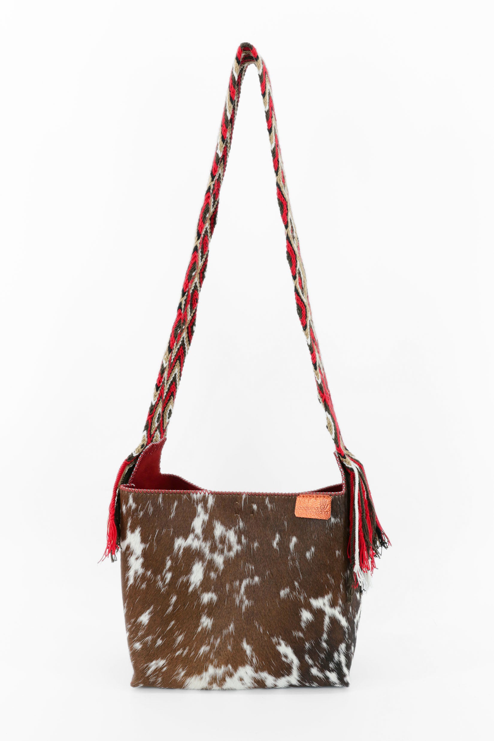PIAMA TOTE BAG MEDIUM FURRY / CARM-BLK&WH - RED #210006