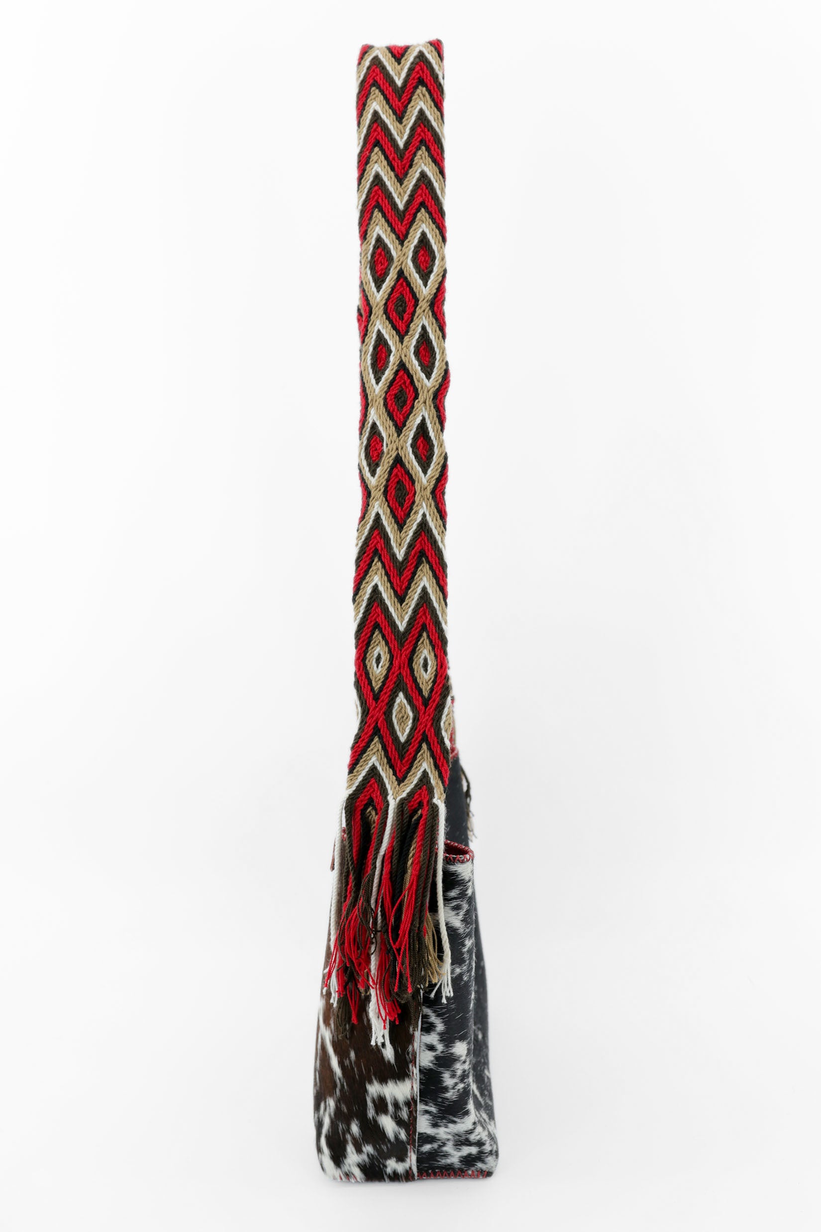 PIAMA TOTE BAG MEDIUM FURRY / CARM-BLK&WH - RED #210006