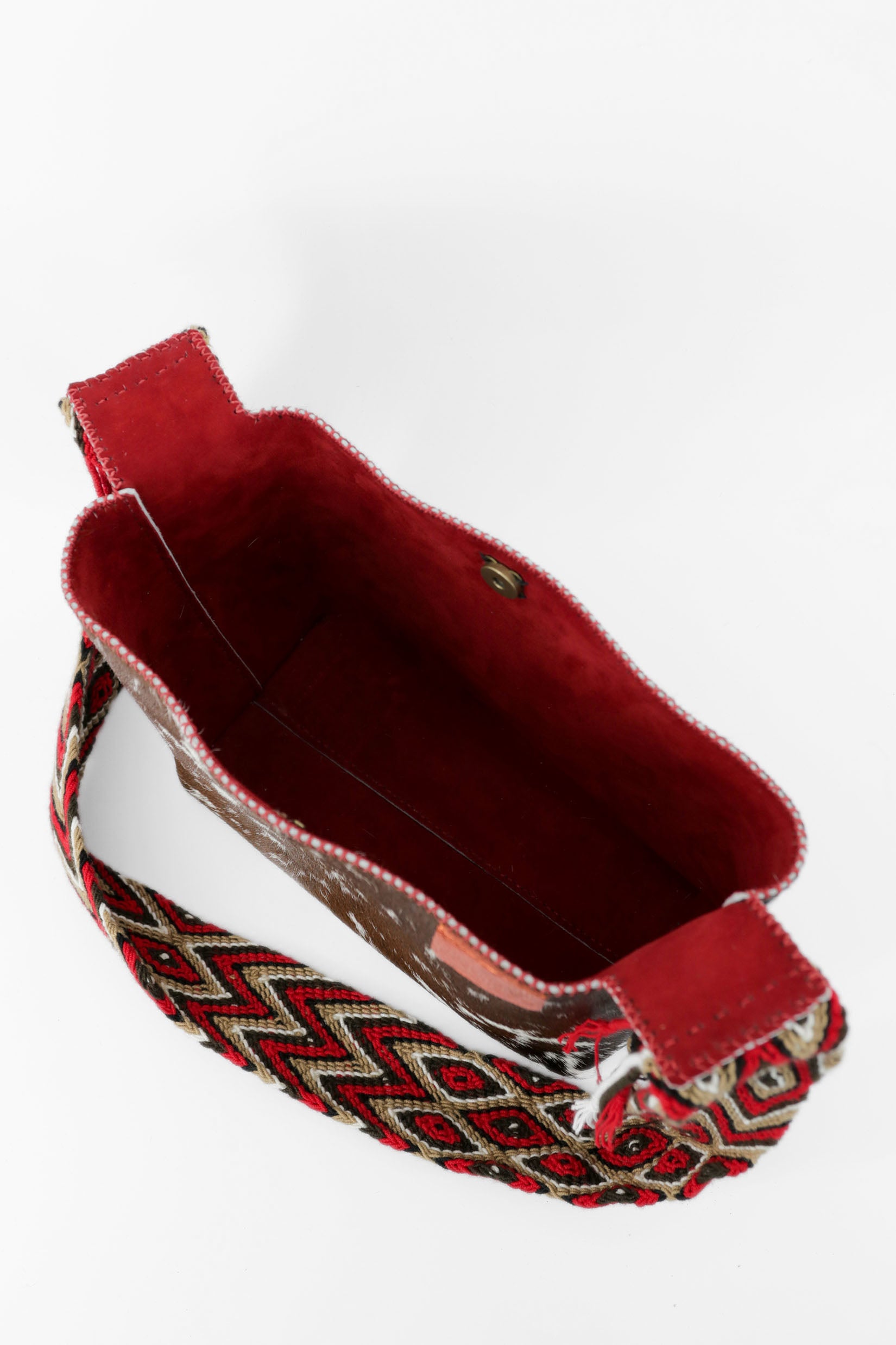 PIAMA TOTE BAG MEDIUM FURRY / CARM-BLK&WH - RED #210006