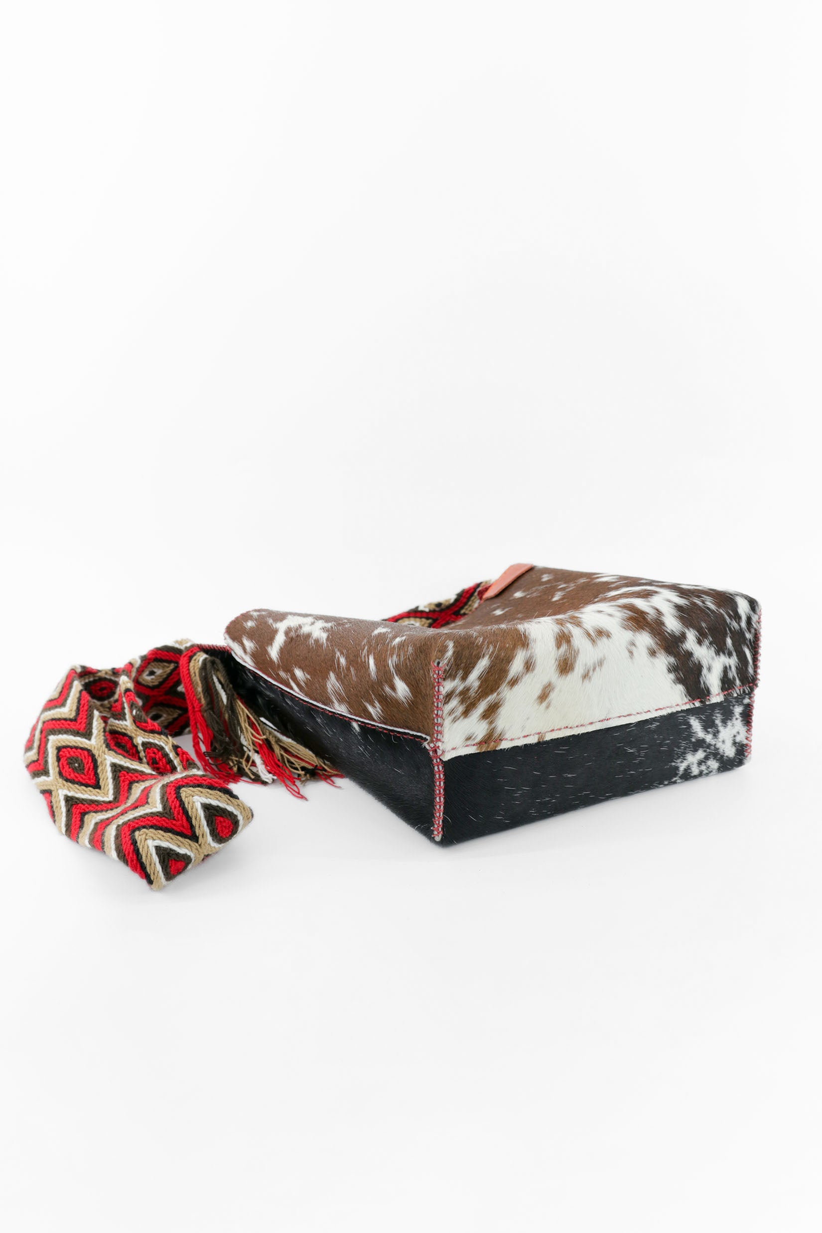 PIAMA TOTE BAG MEDIUM FURRY / CARM-BLK&WH - RED #210006