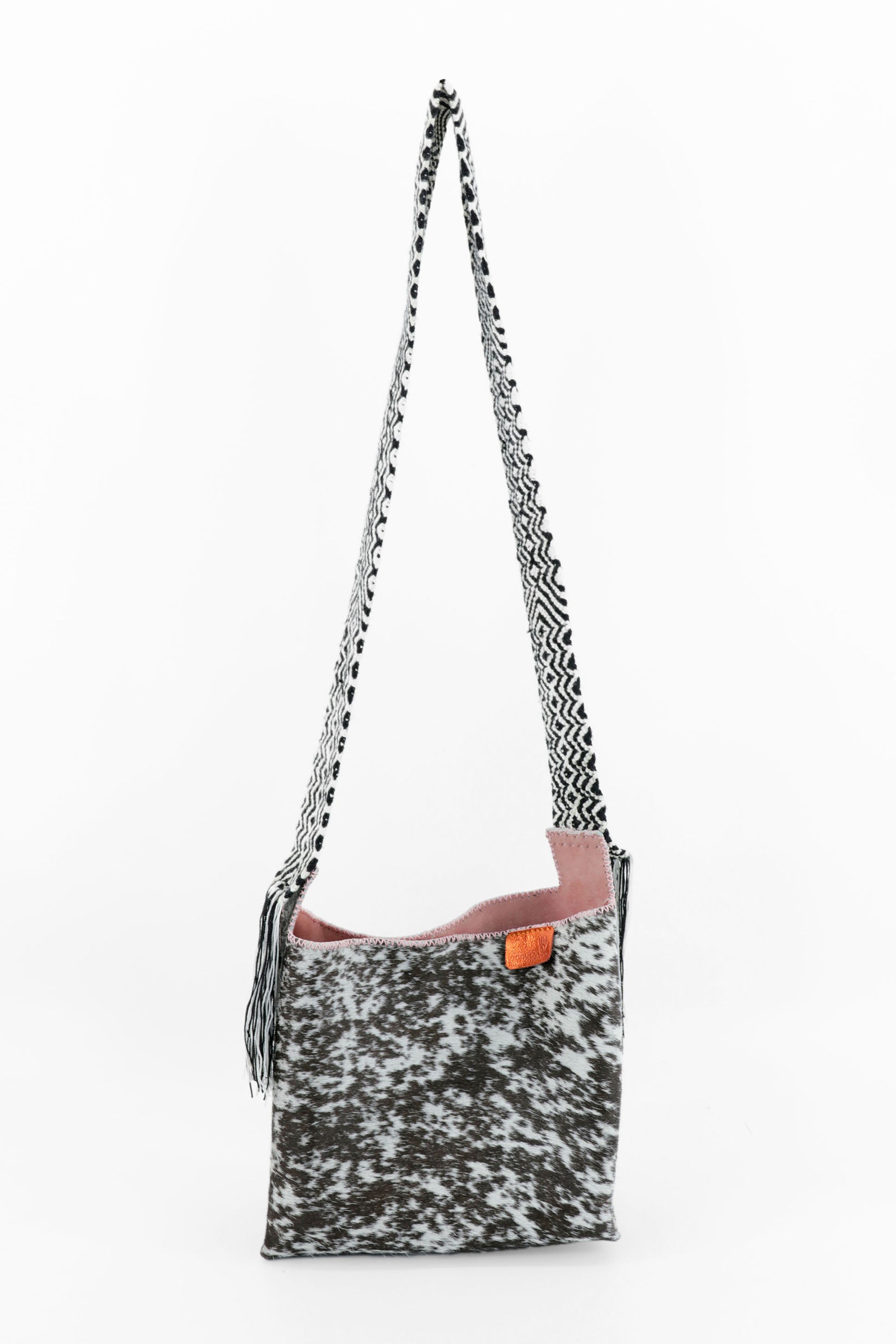 PIAMA TOTE BAG MEDIUM FURRY / BLK&WH - BB PINK #210012