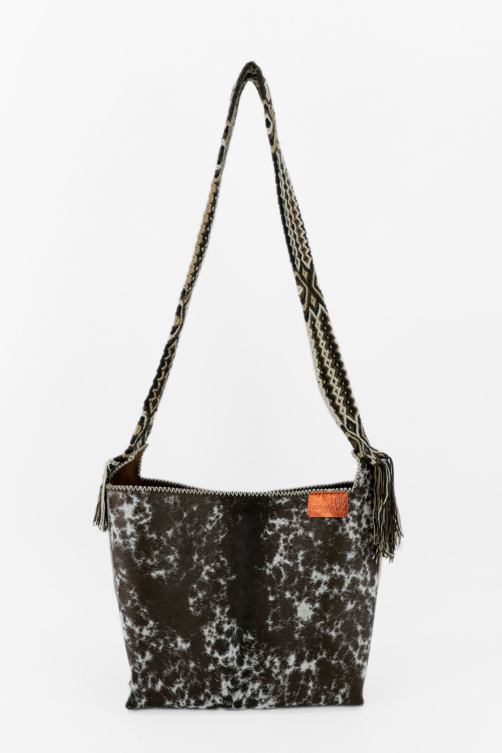 PIAMA TOTE BAG MEDIUM FURRY / DRK BRW&WH - DRK BRW #210007