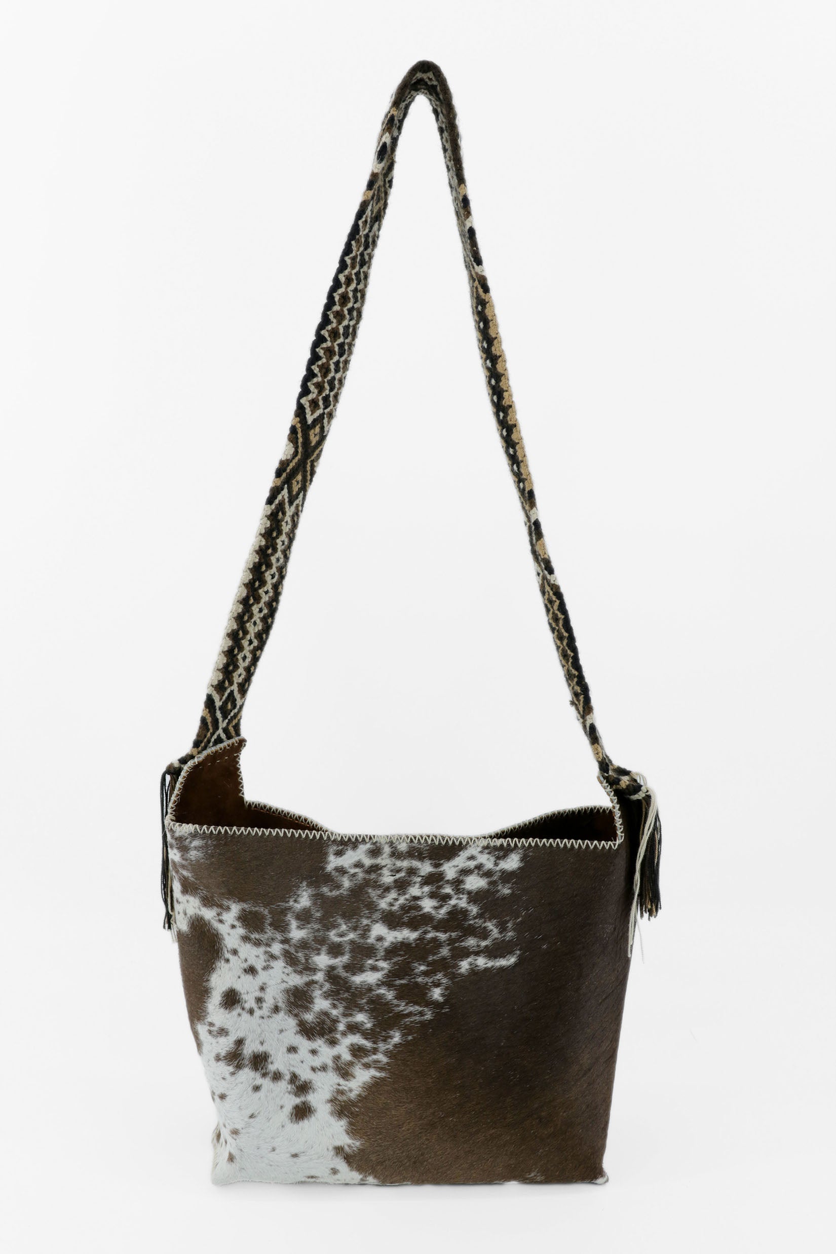 PIAMA TOTE BAG MEDIUM FURRY / DRK BRW&WH - DRK BRW #210007