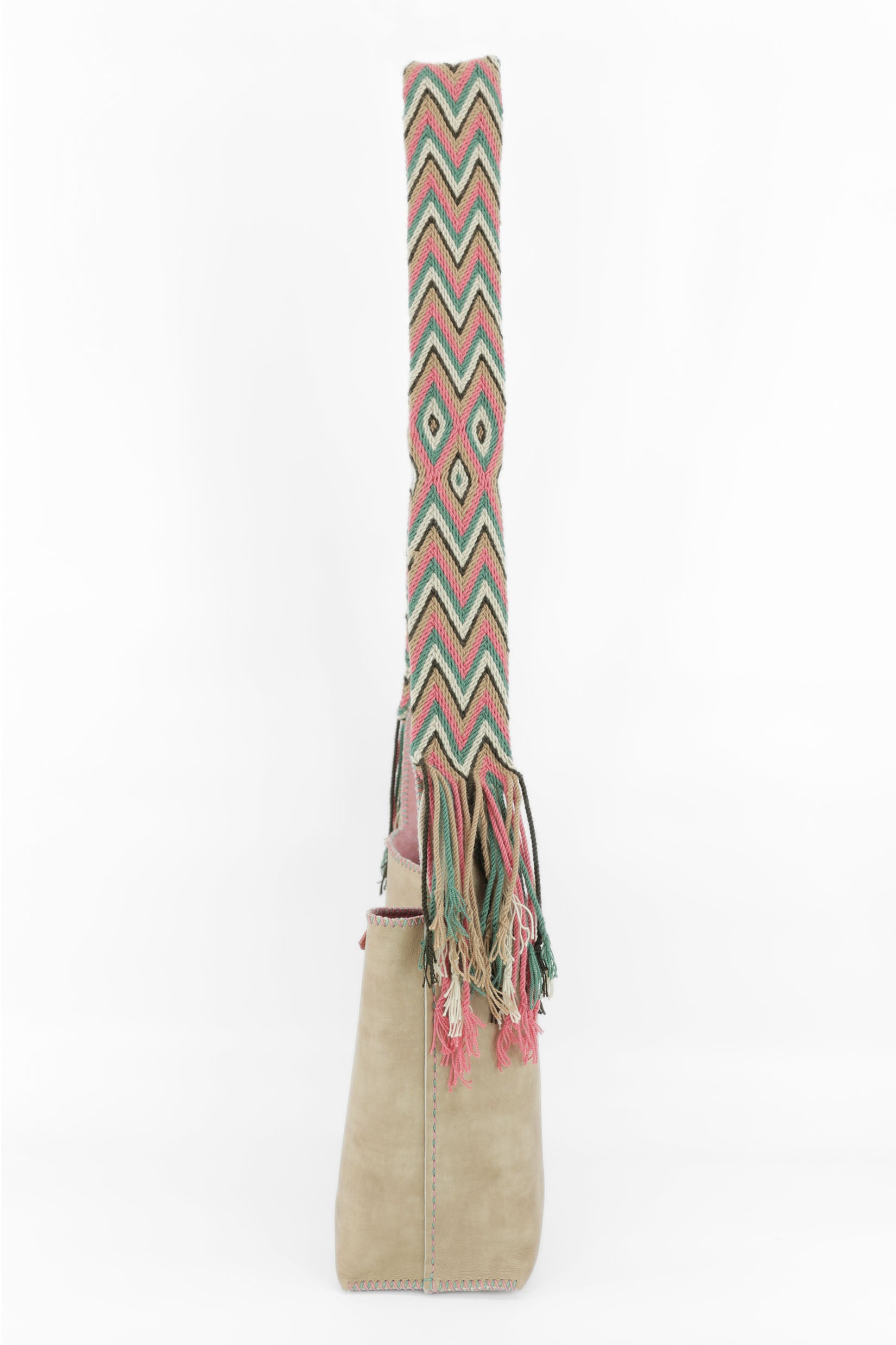 PIAMA TOTE BAG MEDIUM / LIGHT CREAM - PINK #200002