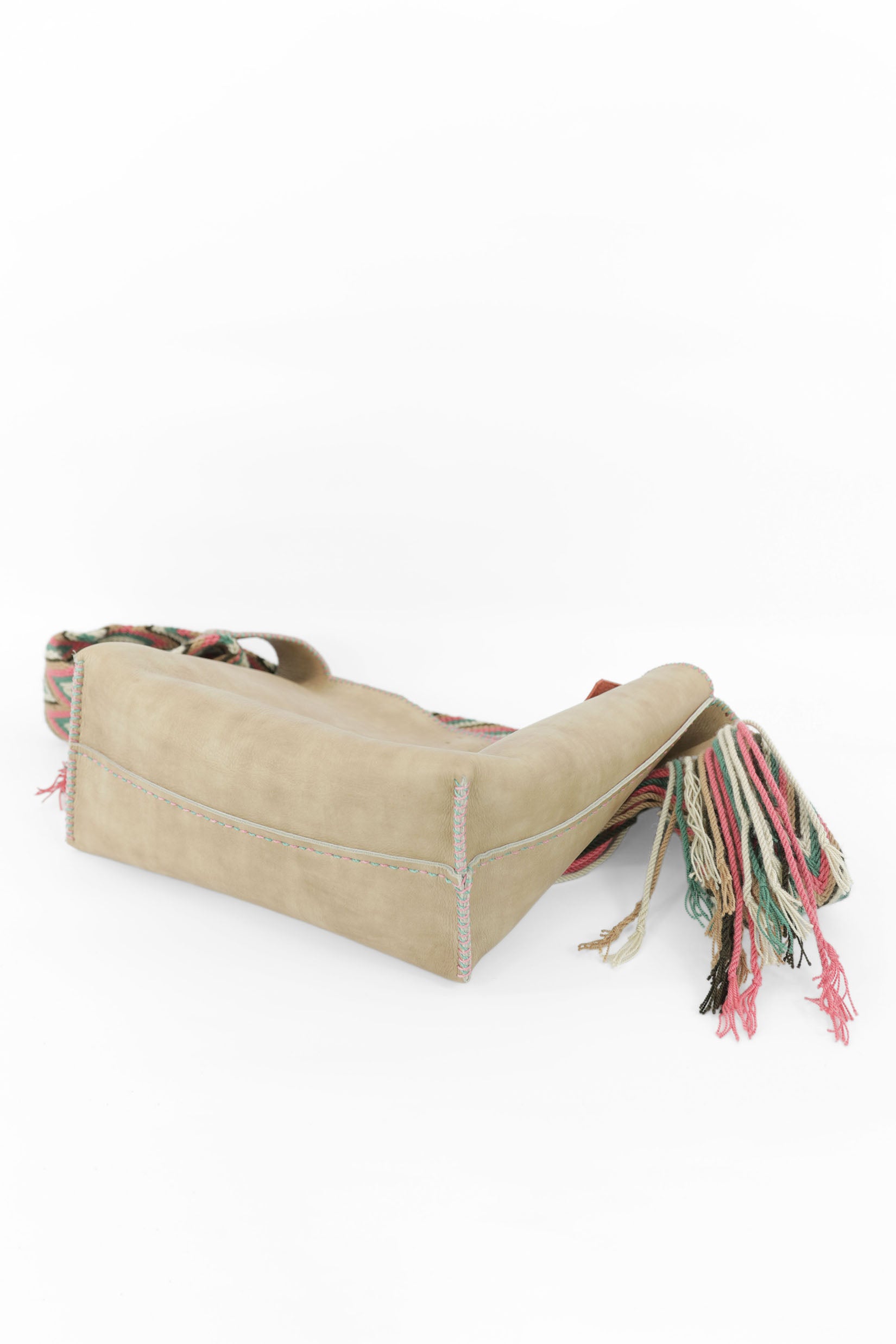 PIAMA TOTE BAG MEDIUM / LIGHT CREAM - PINK #200002