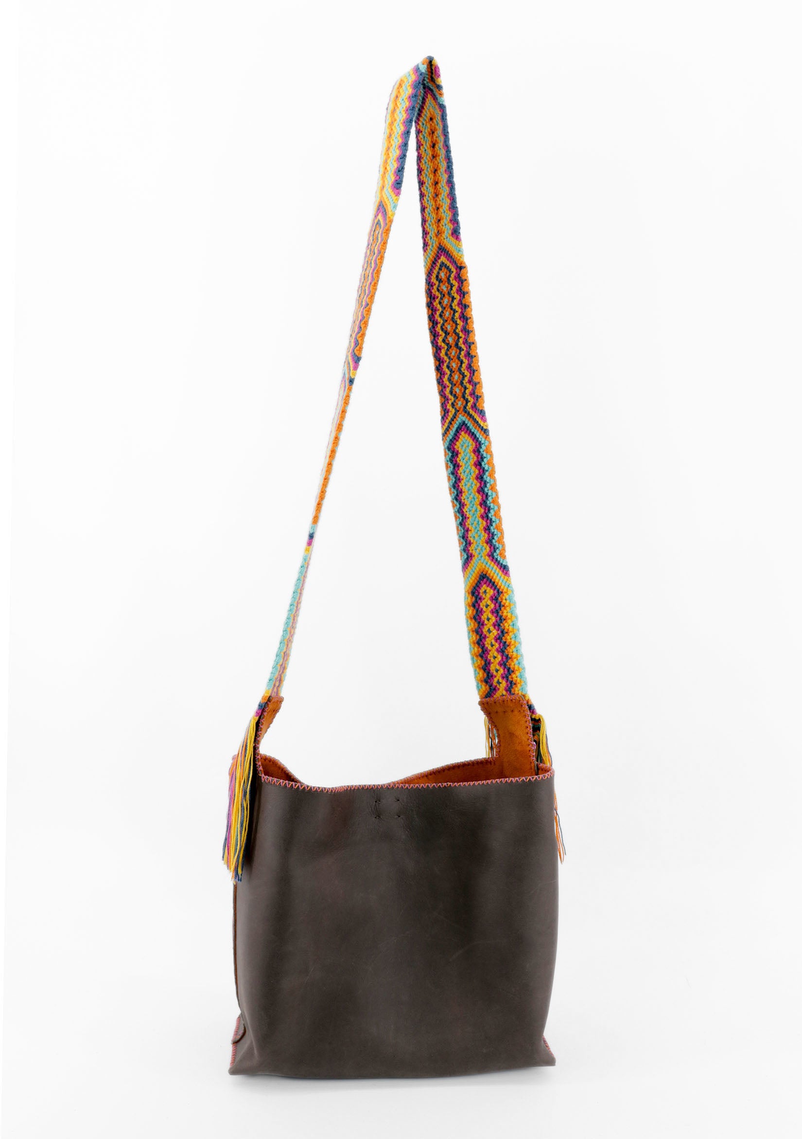 PIAMA TOTE BAG MEDIUM / DRK BRW - ORANGE #200003