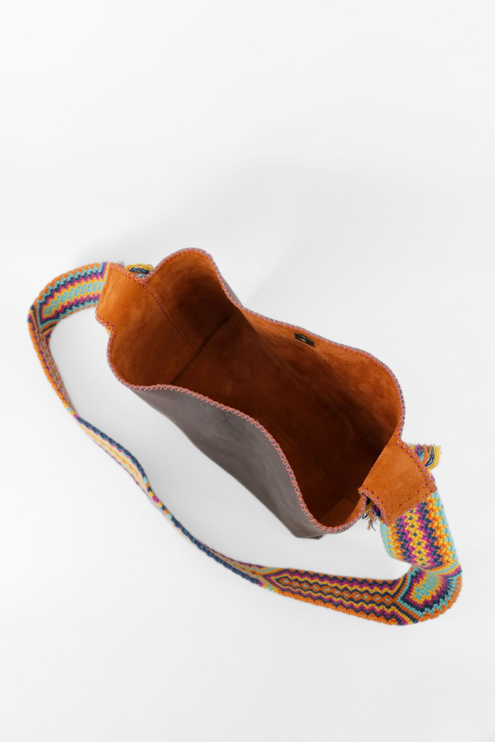 PIAMA TOTE BAG MEDIUM / DRK BRW - ORANGE #200003