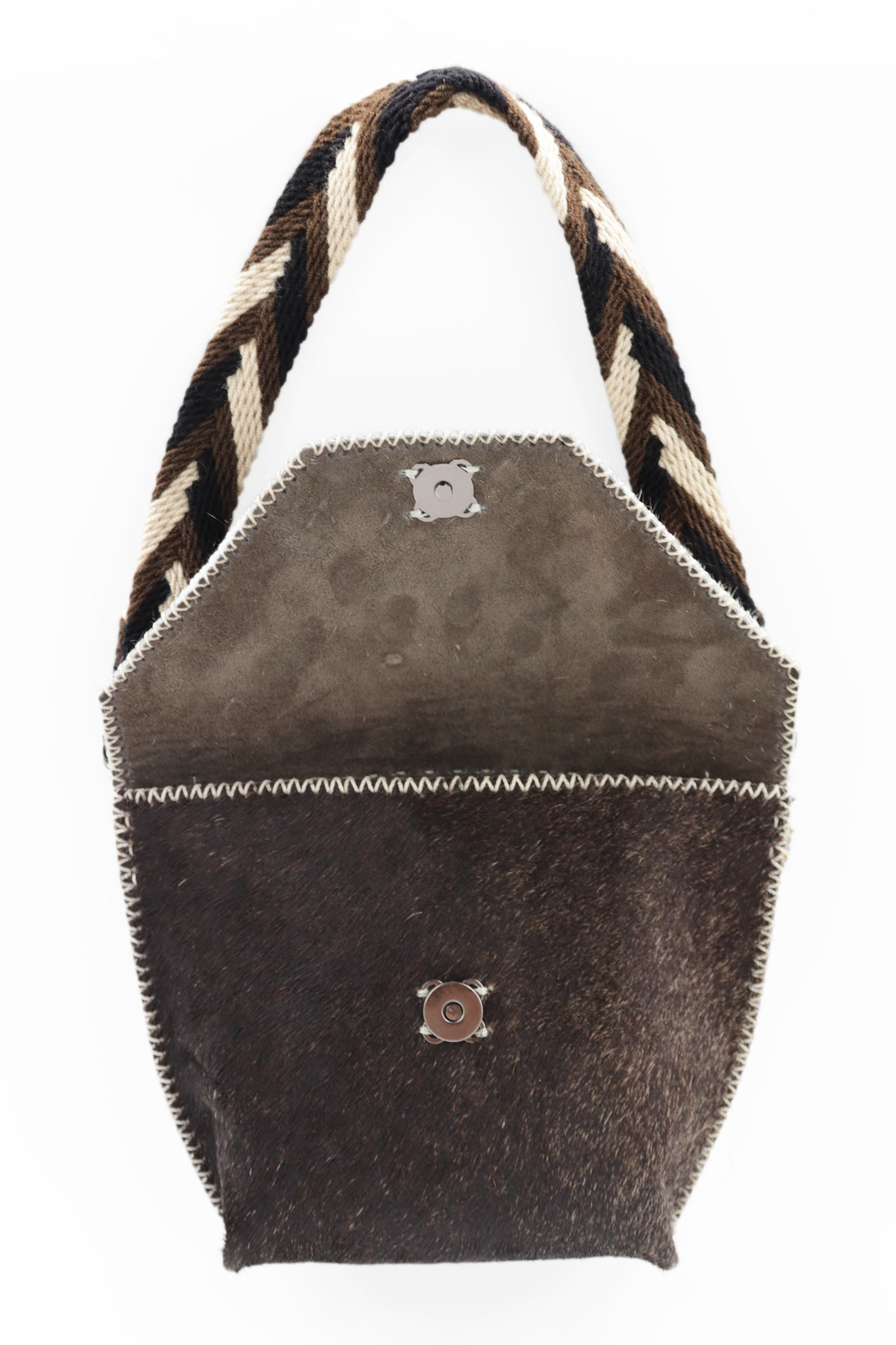 PIAMA TOTE BAG X-SMALL FURRY / BRW&WHI - TAUPE #310003