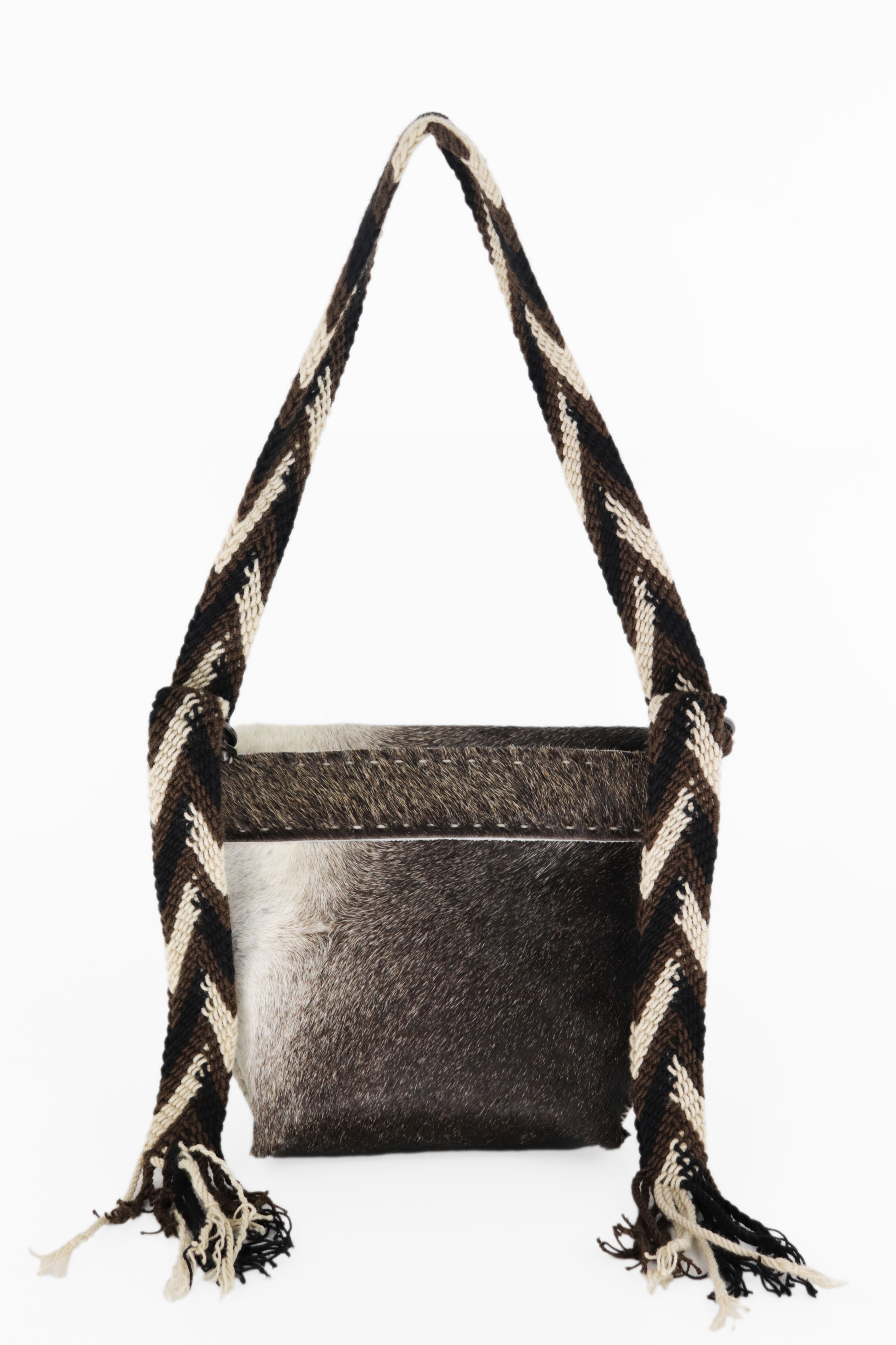 PIAMA TOTE BAG X-SMALL FURRY / BRW&WHI - TAUPE #310003