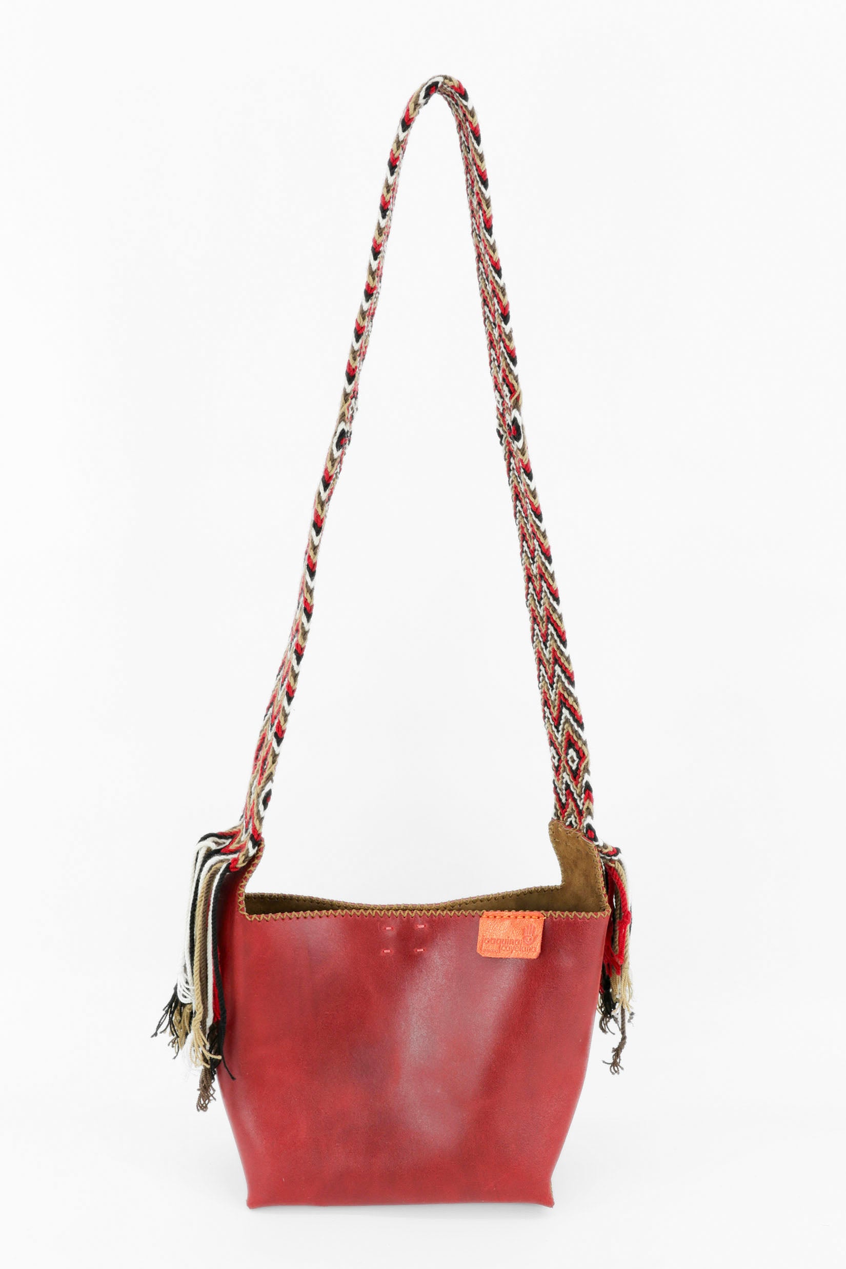 PIAMA TOTE BAG SMALL / RED - DRK CAMEL #220003