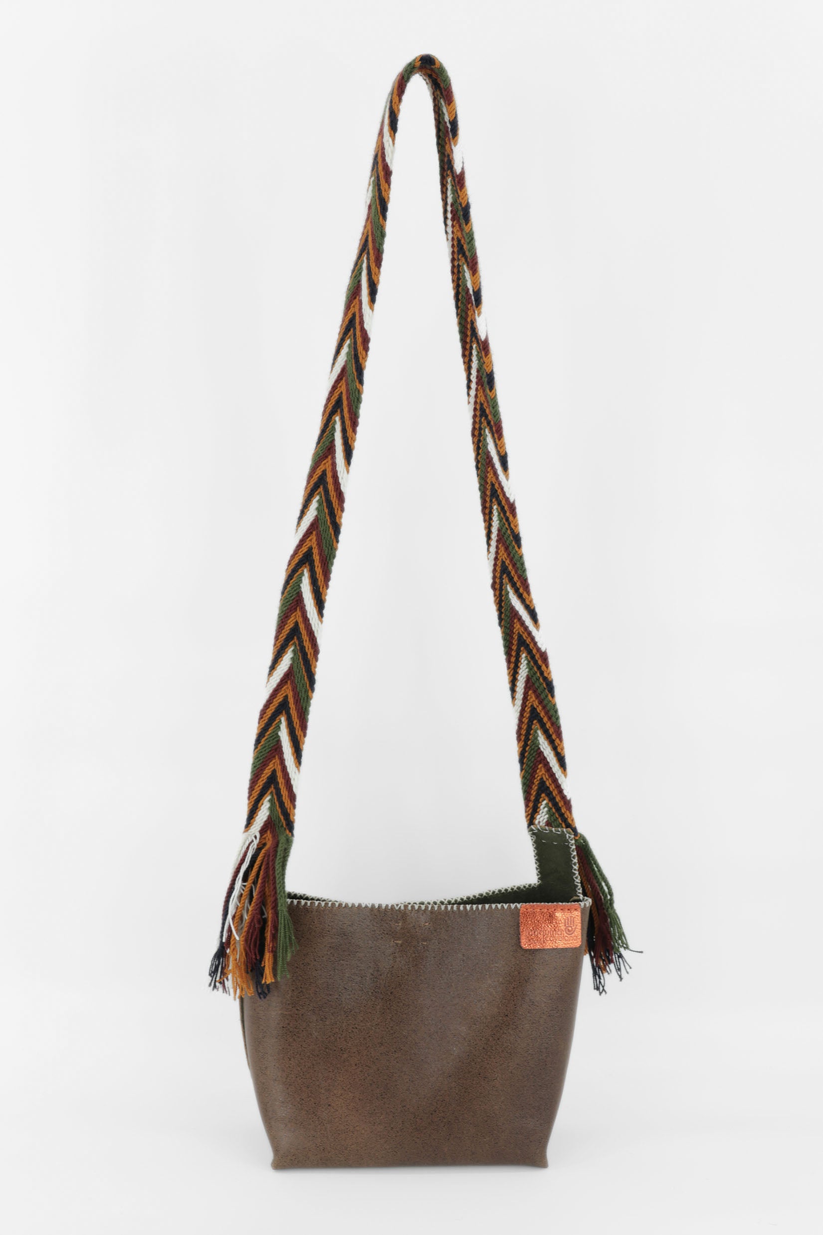 PIAMA TOTE BAG SMALL / DRK BRW - DRK OLIVE #220002