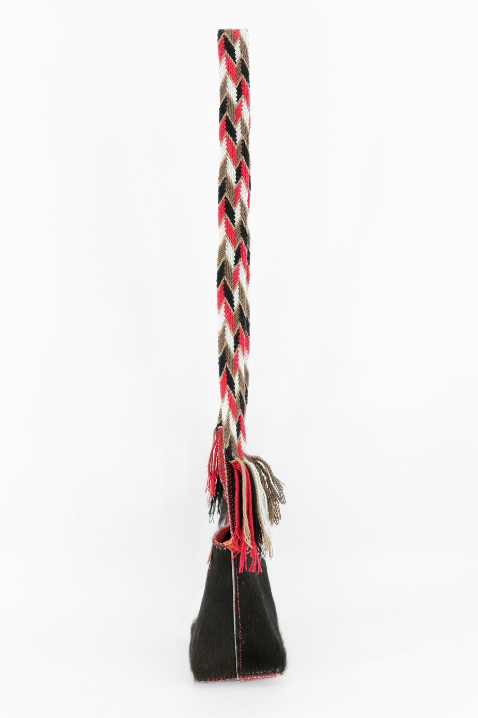 PIAMA TOTE BAG SMALL FURRY / BLK&WH - RED #230001