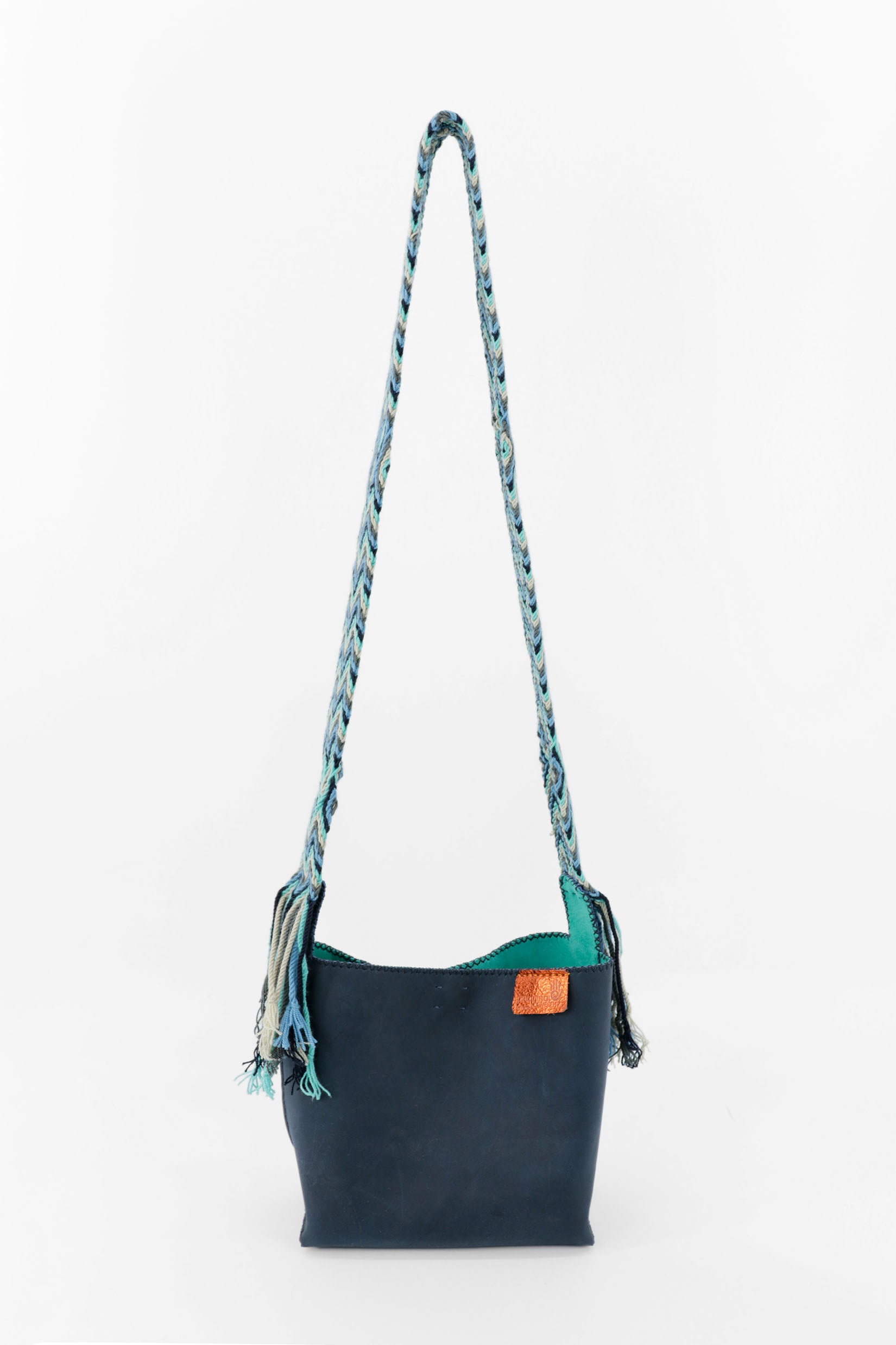 PIAMA TOTE BAG SMALL / NAVY BLUE - TURQUOISE #220011